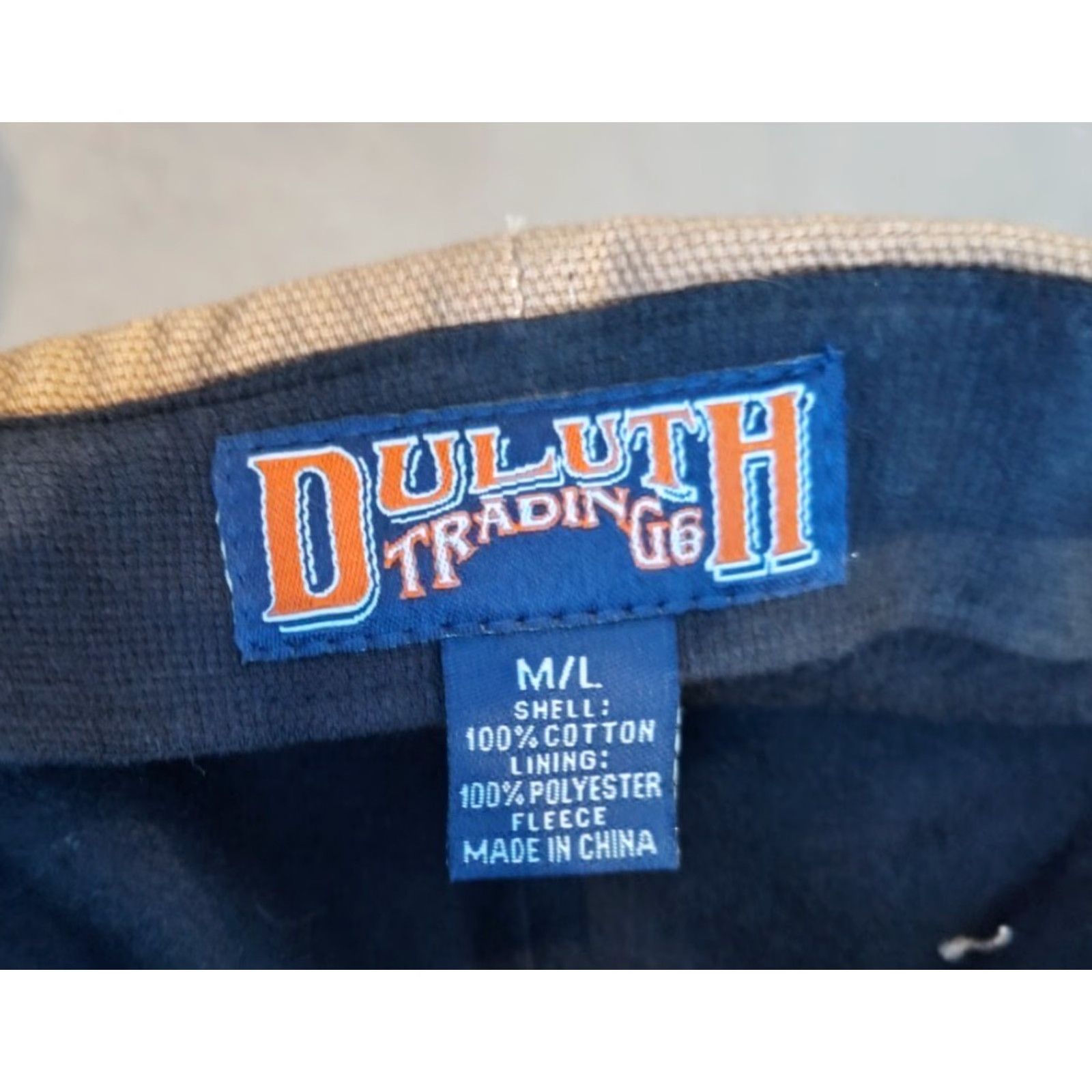 Duluth Trading Company DULUTH TRADING Fleece-Lined Canvas Cap Hat M/L Mens Brown Baseball Cap Lined 90s Logo Theme Size US M / EU 48-50 / 2 - 7 Thumbnail