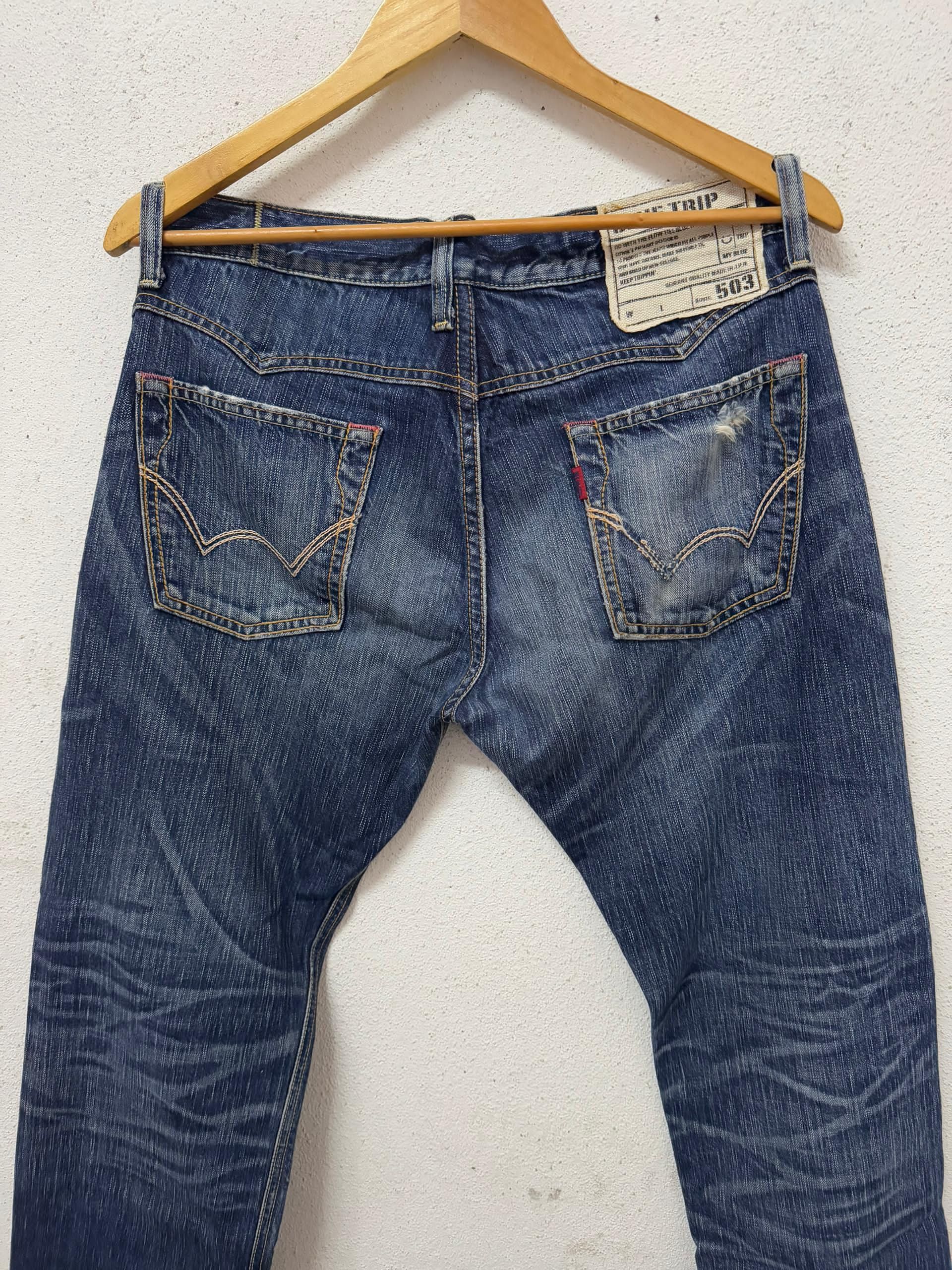 Edwin × Japanese Brand × Vintage 🔥Edwin blue trip rare jeans Size US 32 / EU 48 - 8 Thumbnail