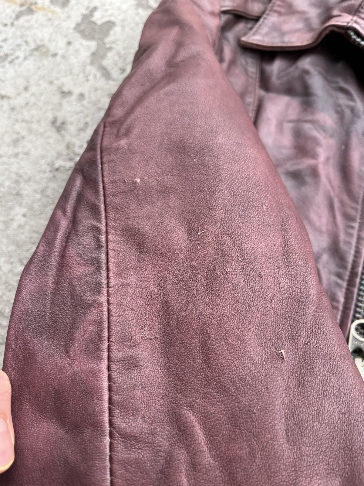 Allsaints × Japanese Brand Vintage AllSaints Avant Garde Sun Faded Red Leather Jacket Size S / US 4 / IT 40 - 15 Thumbnail