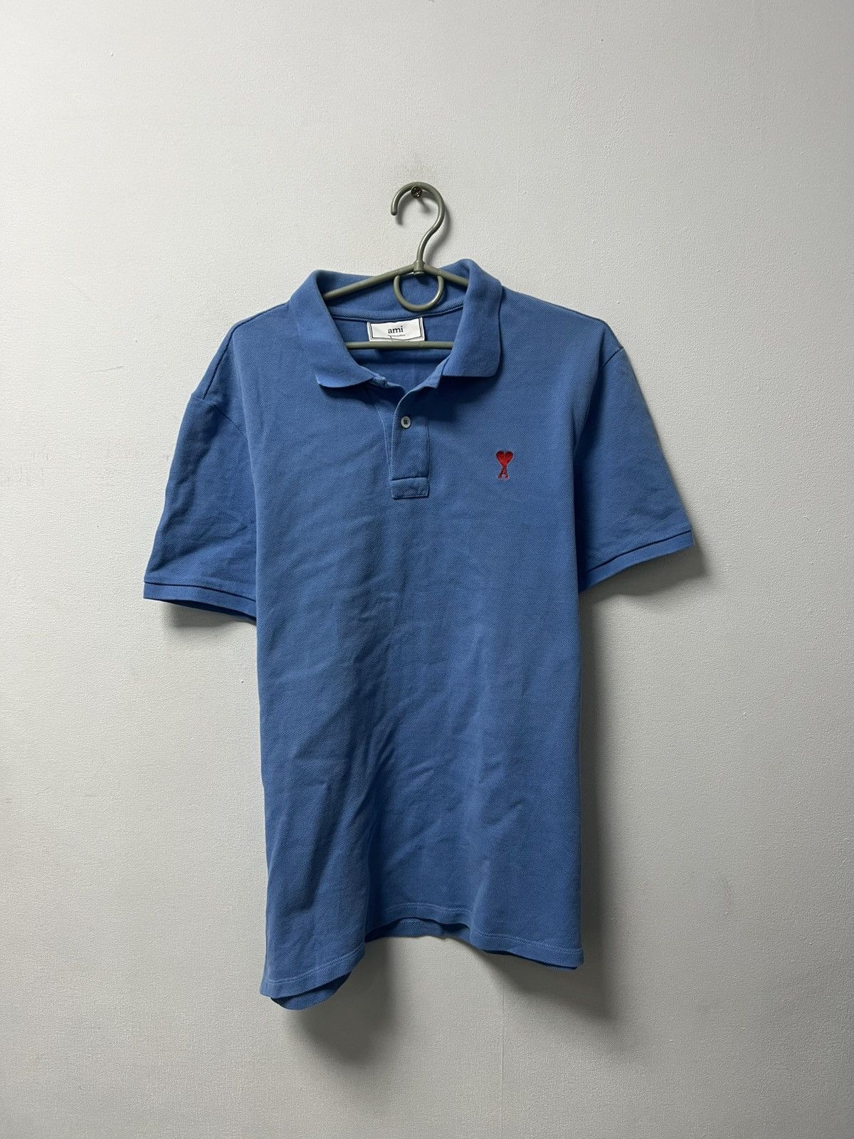 AMI Ami Paris Polo T-shirt Luxury Blue Size L Size US L / EU 52-54 / 3 - 1 Thumbnail
