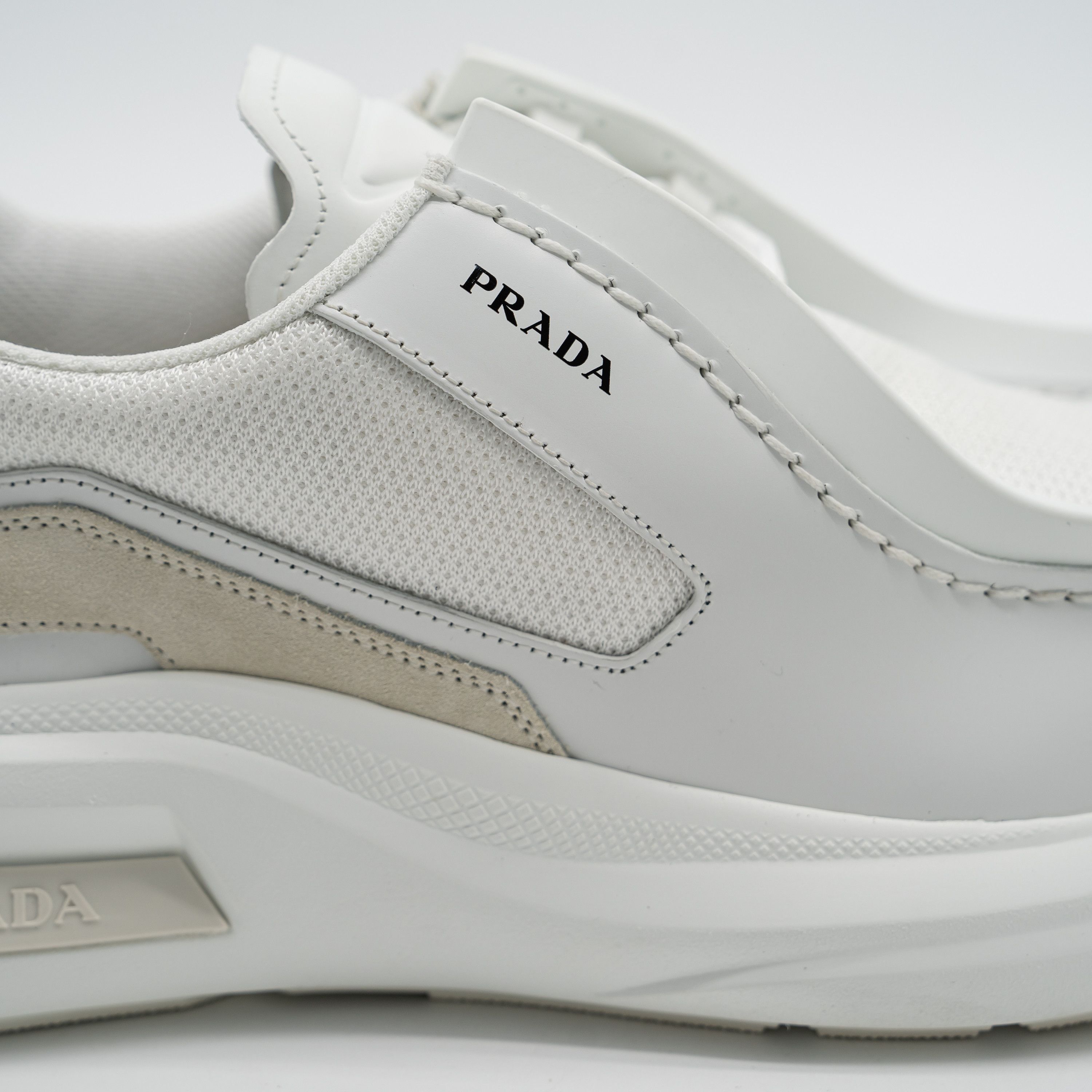 Prada 9.5uk 10.5 US Prada Systeme Leather Sneakers White Size US 10.5 / EU 43-44 - 9 Thumbnail