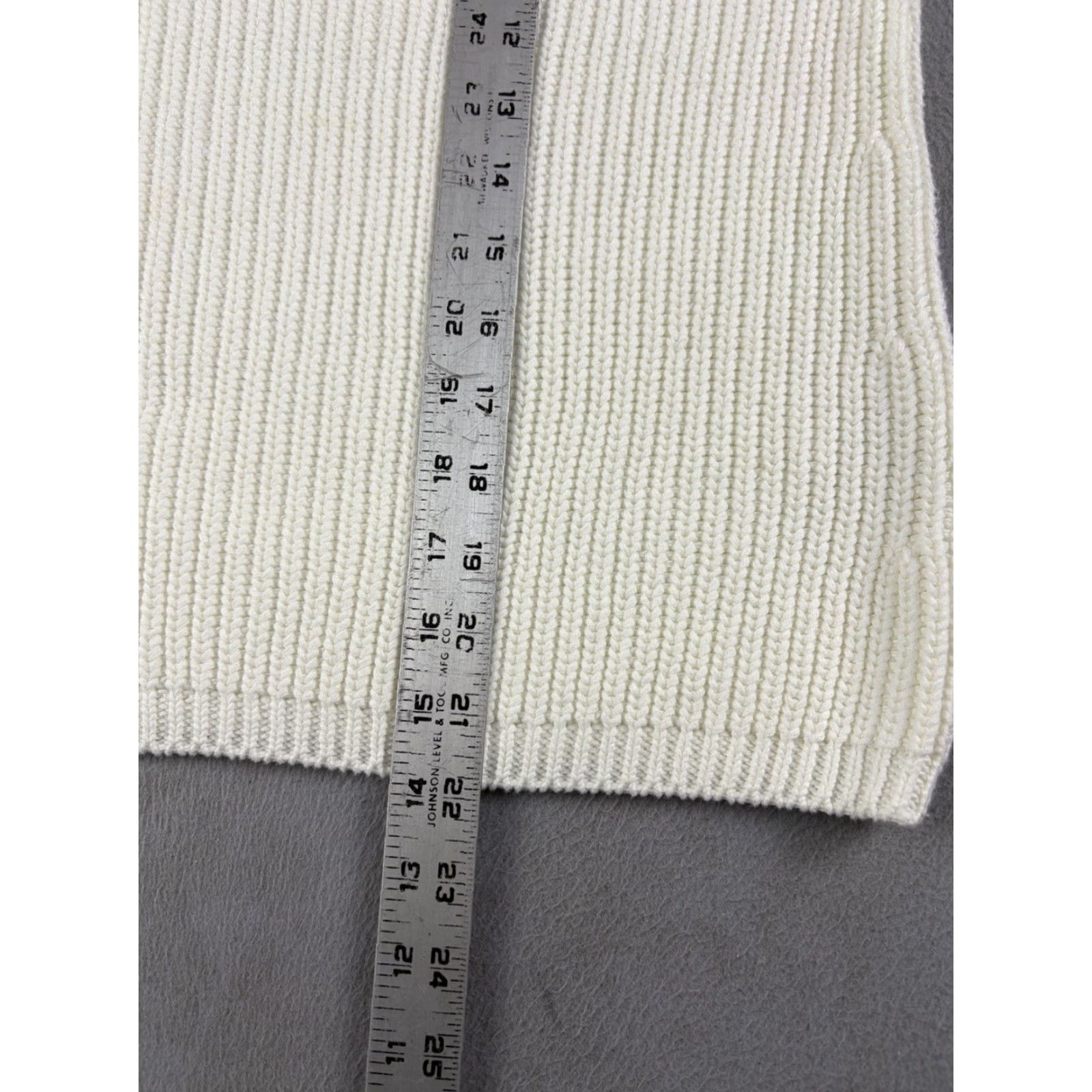 Quince Quince Sweater Womens Small Ivory knit Pullover Crew Neck Fisherman Raglan Long Sleeve Solid Cotton Regular Knit Size S / US 4 / IT 40 - 8 Thumbnail
