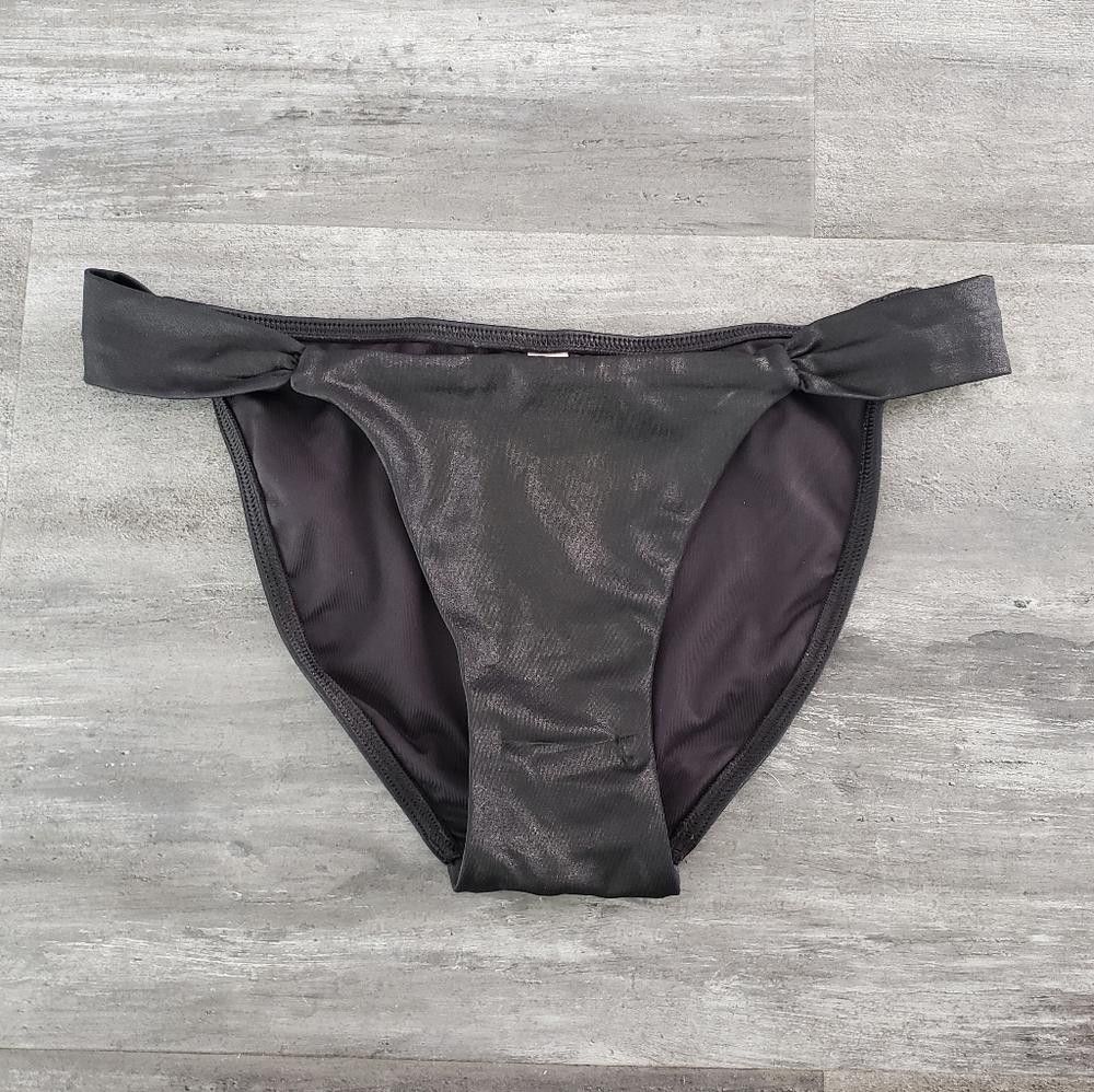 Designer Black Shimmer VS Bikini Bottoms Size ONE SIZE - 1 Thumbnail