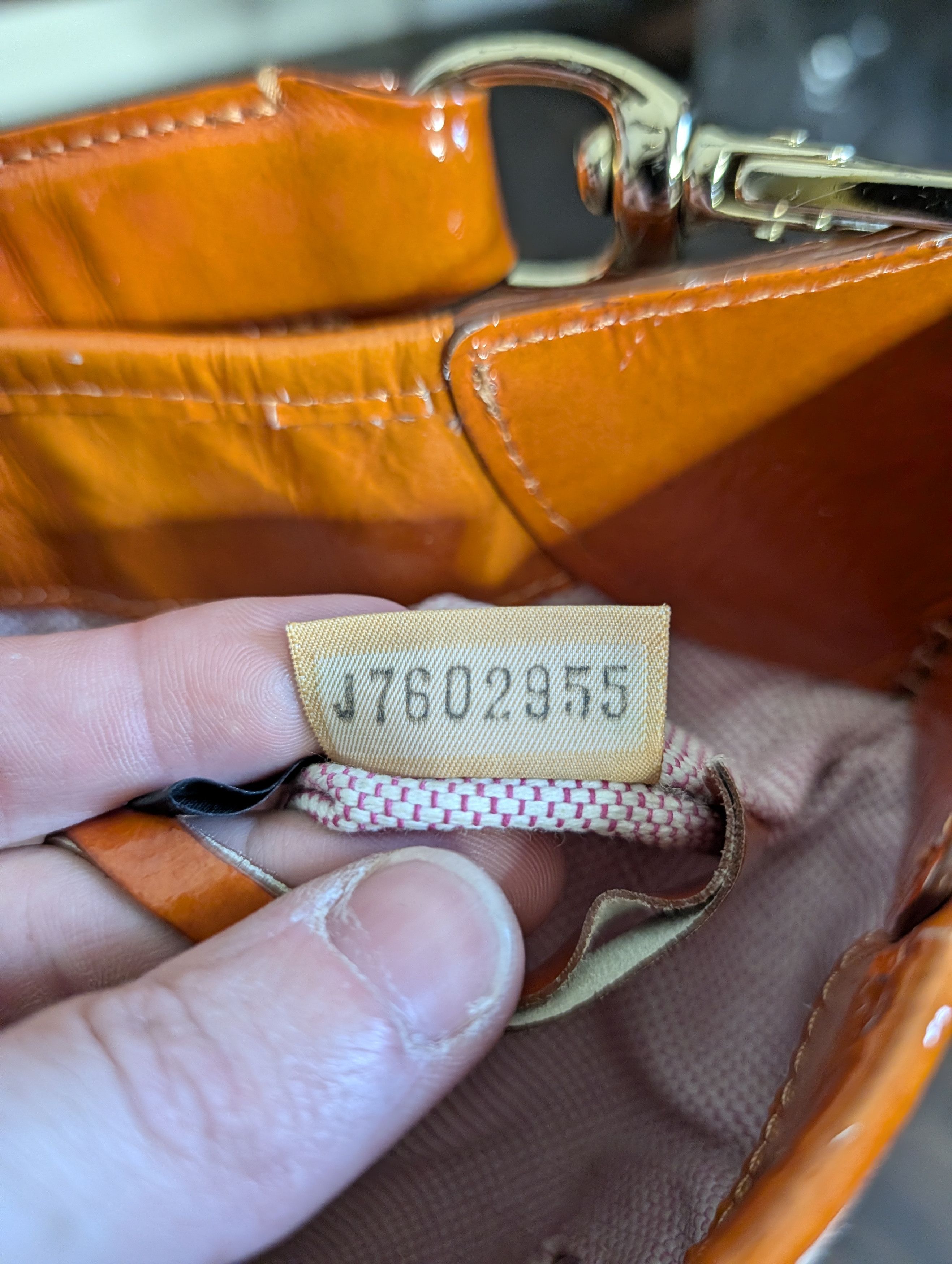 Dooney & Bourke Orange patent / white canvas striped handbag large Size ONE SIZE - 18 Thumbnail