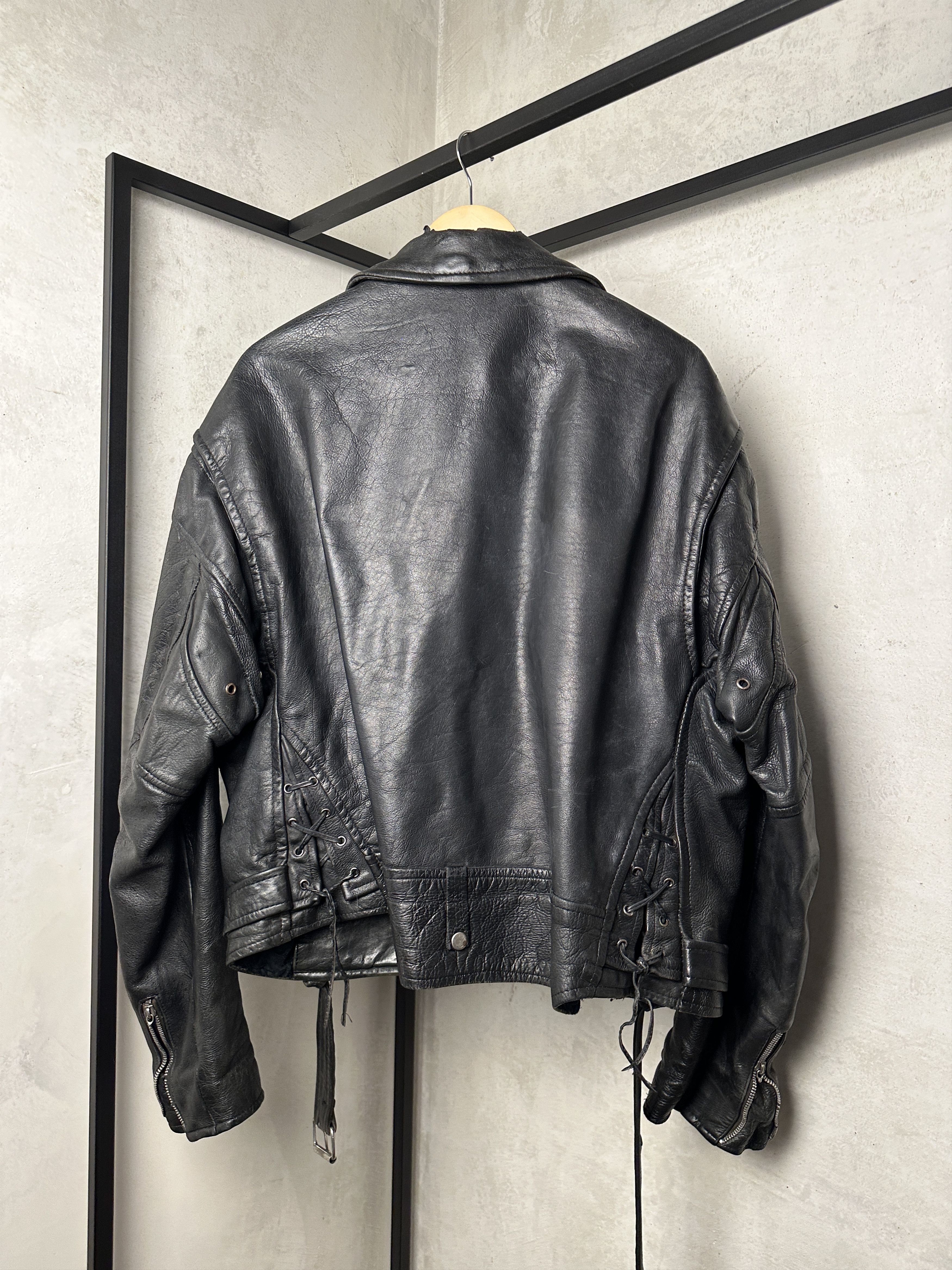 Genuine Leather Genuine Leather Bikers Black Jacket Customized Size US XL / EU 56 / 4 - 15 Thumbnail