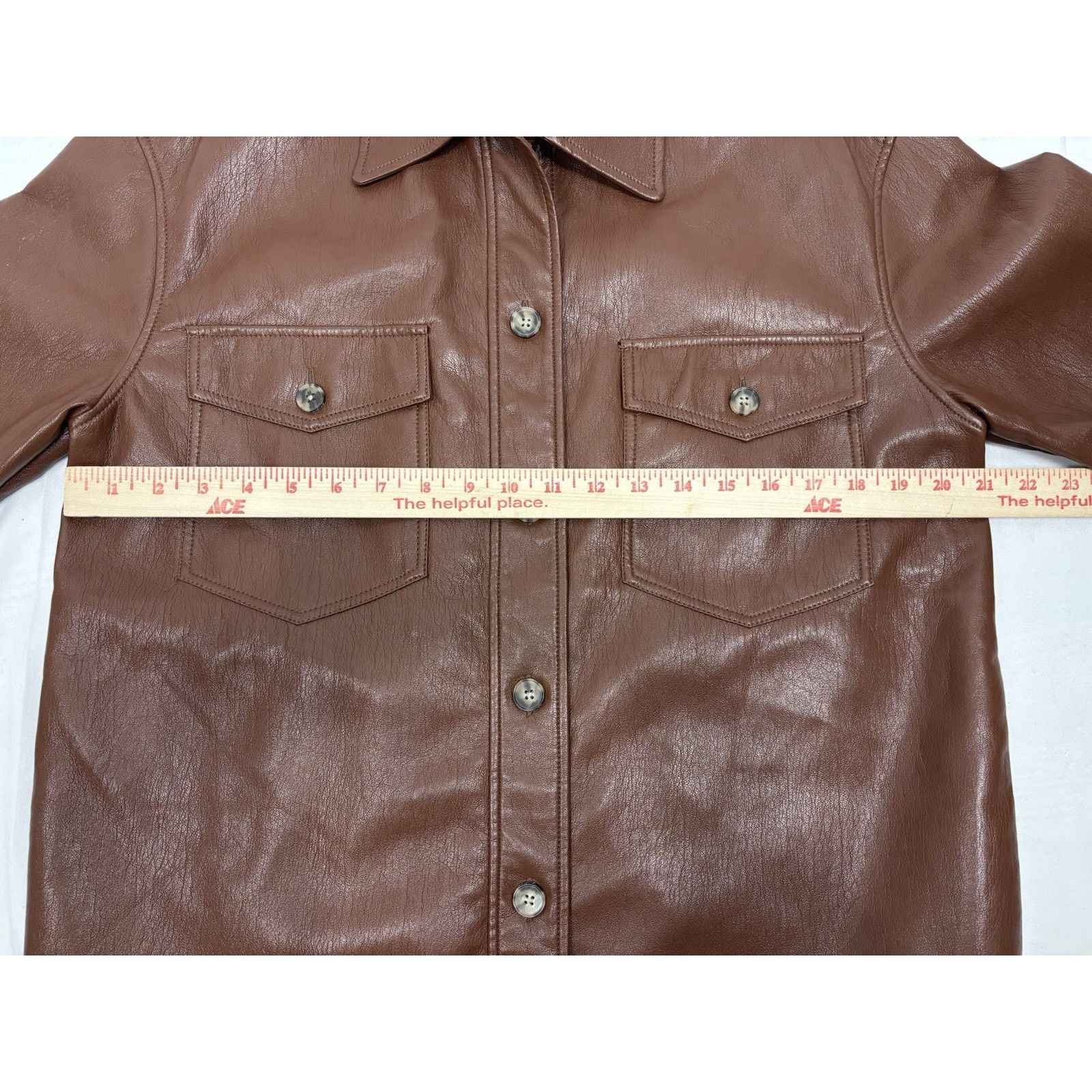 Aritzia Wilfred Aritzia The Ganna Vegan Leather Jacket Cognac Small Size S / US 4 / IT 40 - 3 Thumbnail