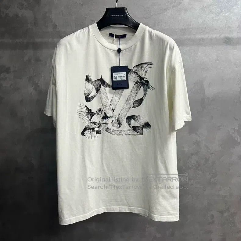 Louis Vuitton Louis Vuitton White Logo Animal Print Crew Neck T-Shirt Size US L / EU 52-54 / 3 - 1 Thumbnail