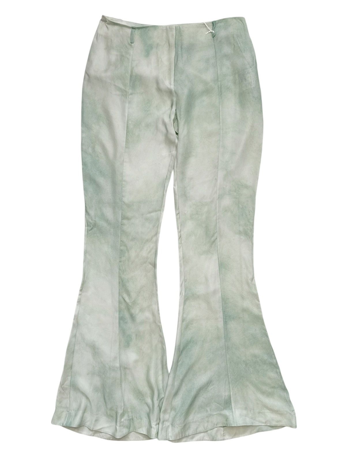 Acne Studios Green Dye Silky Cupro Flare Trouser Size 27" / US 4 / IT 40 - 2 Thumbnail
