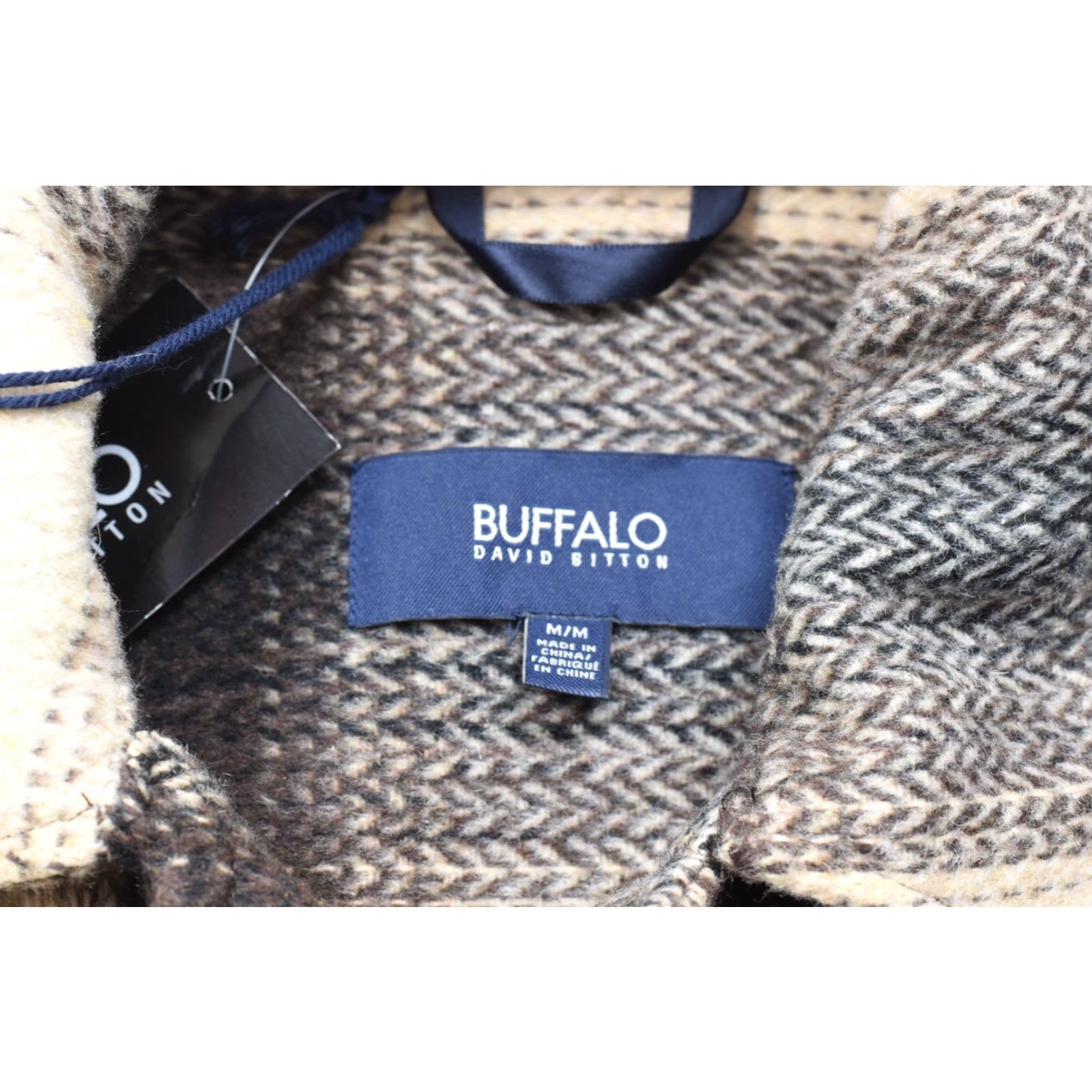 Buffalo David Bitton VINTAGE? No — Buffalo David Bitton Men's Medium Plaid Shirt Jacket Shacket Brown Cream Wool Bl Size US M / EU 48-50 / 2 - 8 Thumbnail