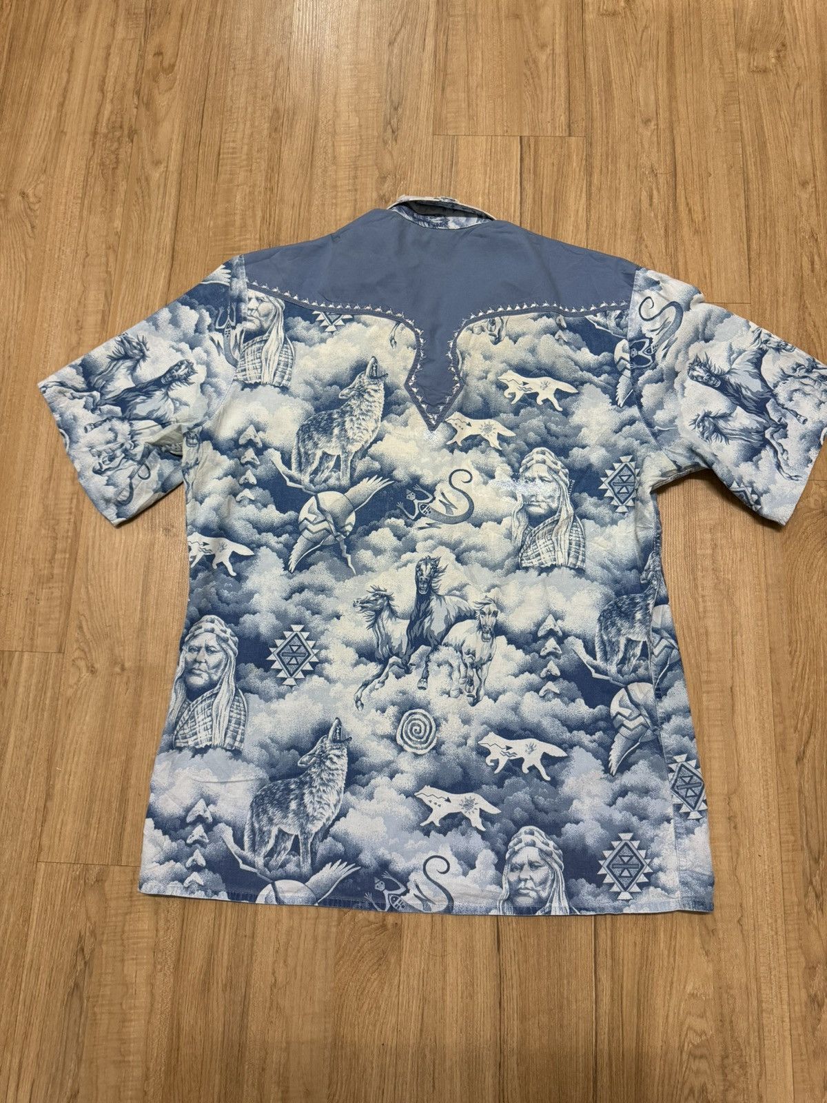 Vintage VINTAGE AMERICAN NATIVE ART WESTERN SHIRT Size US L / EU 52-54 / 3 - 8 Thumbnail