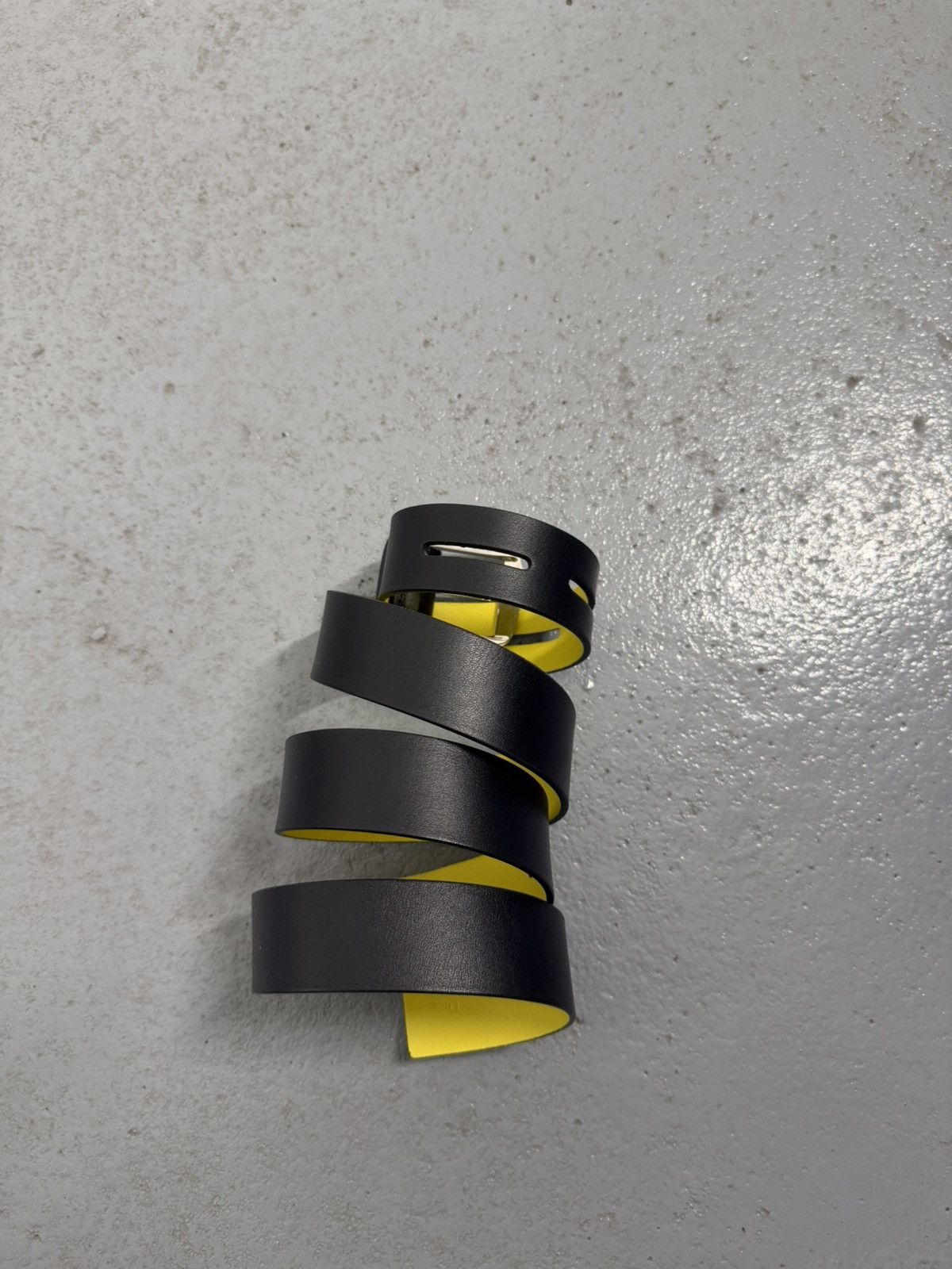 Dior Dior Homme Black/Yellow Leather Belt Size ONE SIZE - 2 Thumbnail