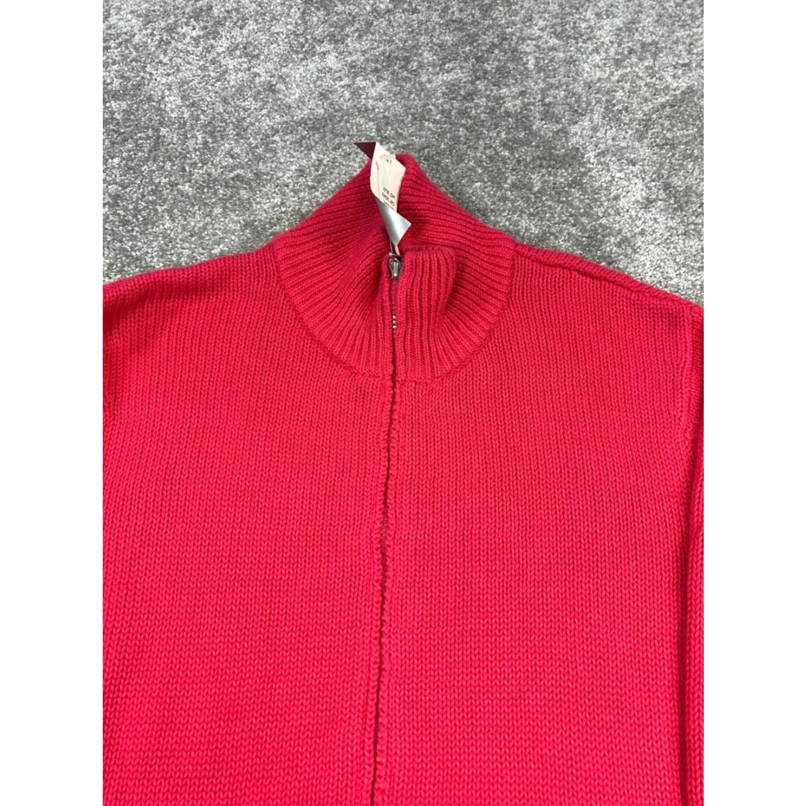 Vintage Chico's Jacket Womens XL Pink Knit Full Zip New Size XL / US 12-14 / IT 48-50 - 2 Thumbnail