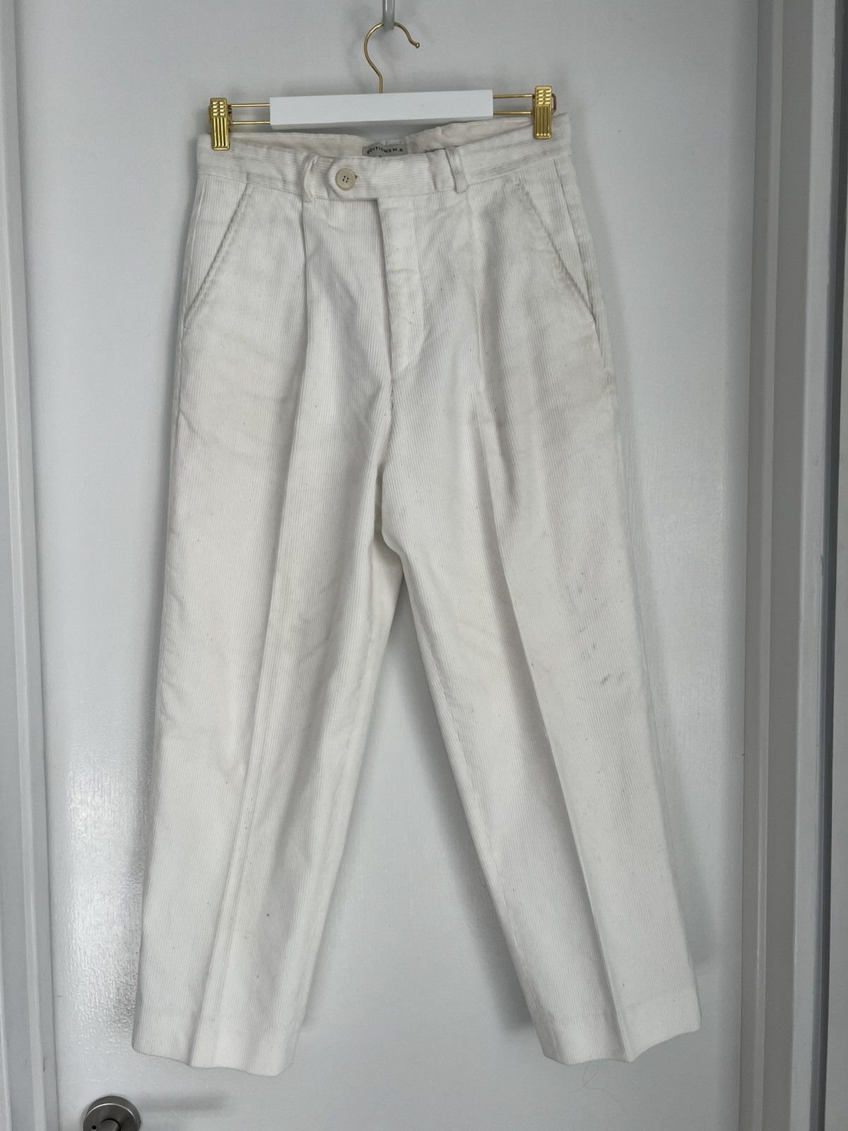 Editions M.R High Waist Pleated Corduroy Pants - White Size US 30 / EU 46 - 9 Thumbnail