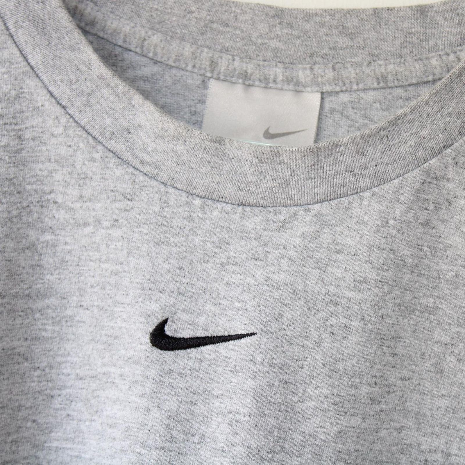Nike Gray Vintage Y2K Nike Embroidered Swoosh Logo Long Sleeve Size US XL / EU 56 / 4 - 2 Thumbnail
