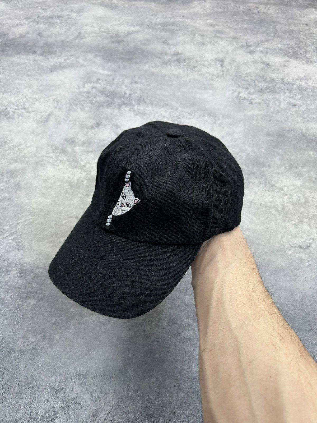 RIPNDIP Rip N Dip Cap Embroidered Centre Logo Cat Black Baseball Hat Size ONE SIZE - 3 Thumbnail