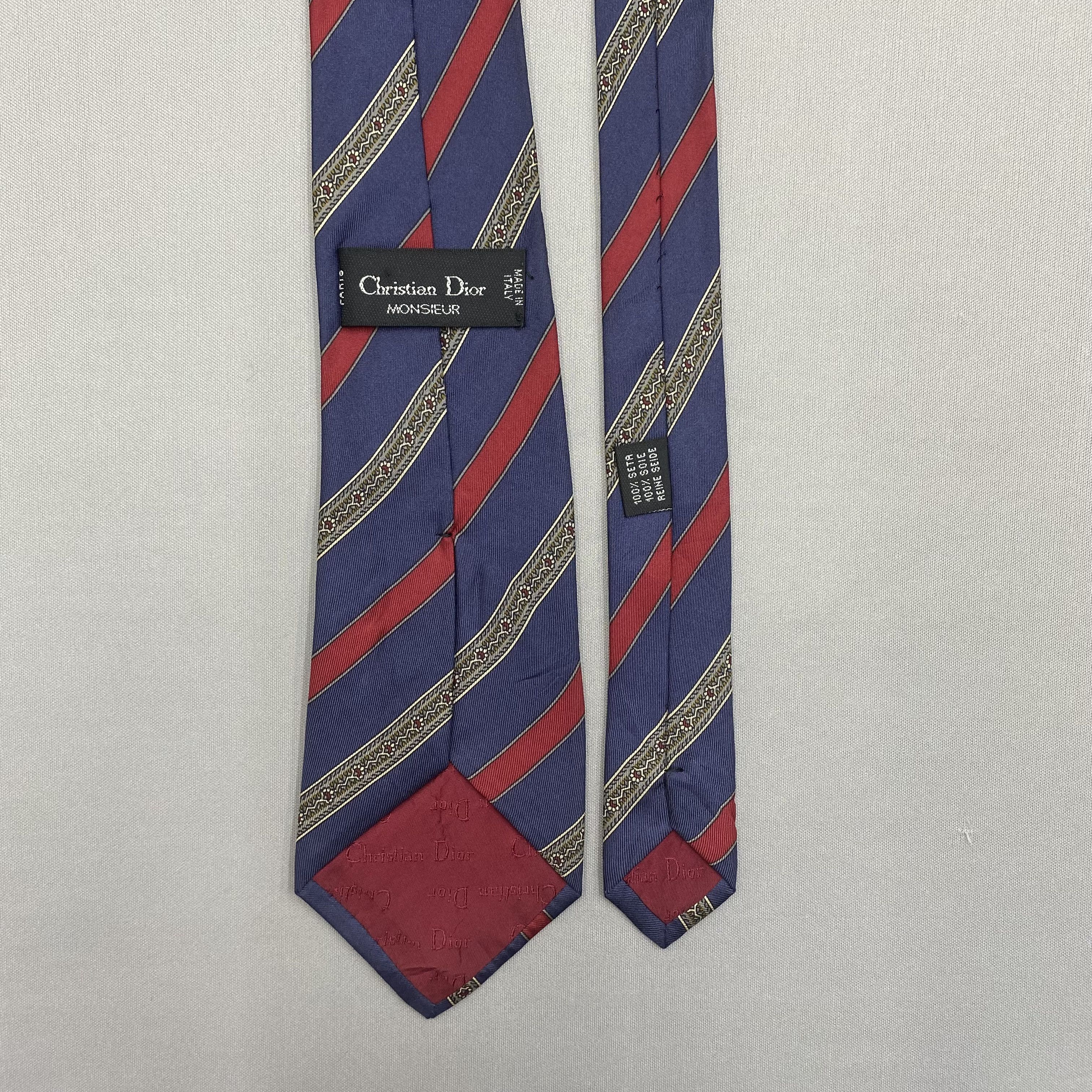 Japanese Brand Vintage Christian Dior SILK Necktie Cravate Pure Silk Size ONE SIZE - 6 Thumbnail