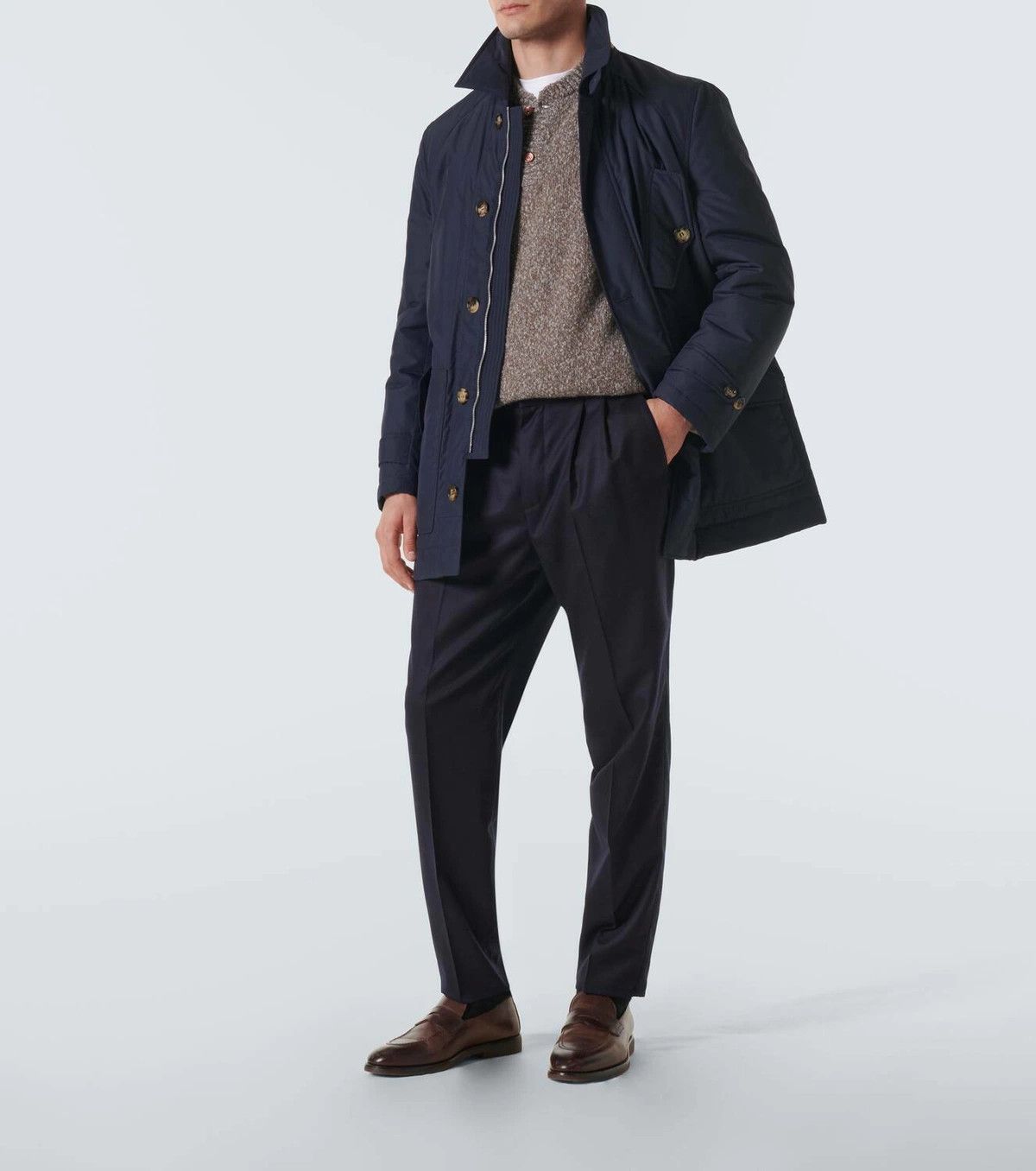 Brunello Cucinelli o1y0526 Casual Jacket in Midnight Blue Size US L / EU 52-54 / 3 - 3 Thumbnail