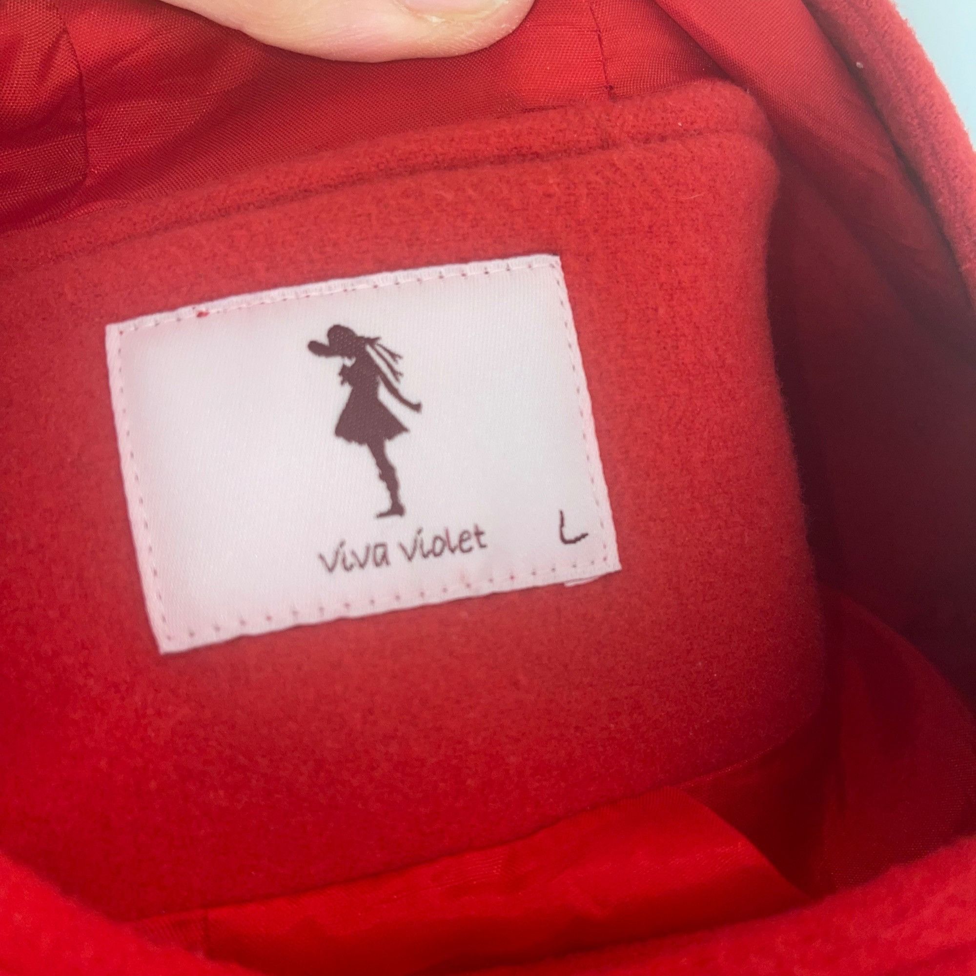 Other Viva Violet Womens Jacket Size Large Red Hooded Cape Pockets Size L / US 10 / IT 46 - 3 Thumbnail