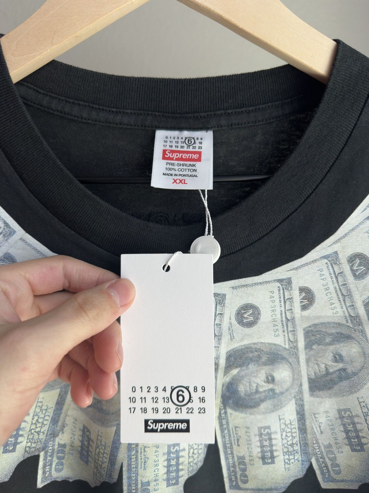Supreme x MM6 Maison Margiela Money Short Sleeve Top Black