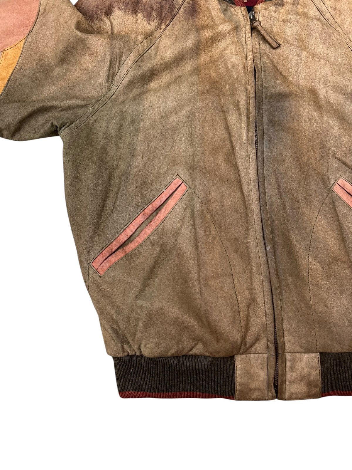 Leather Vintage Couture by J. Park Patina Leather Bomber Jacket Size US M / EU 48-50 / 2 - 7 Thumbnail