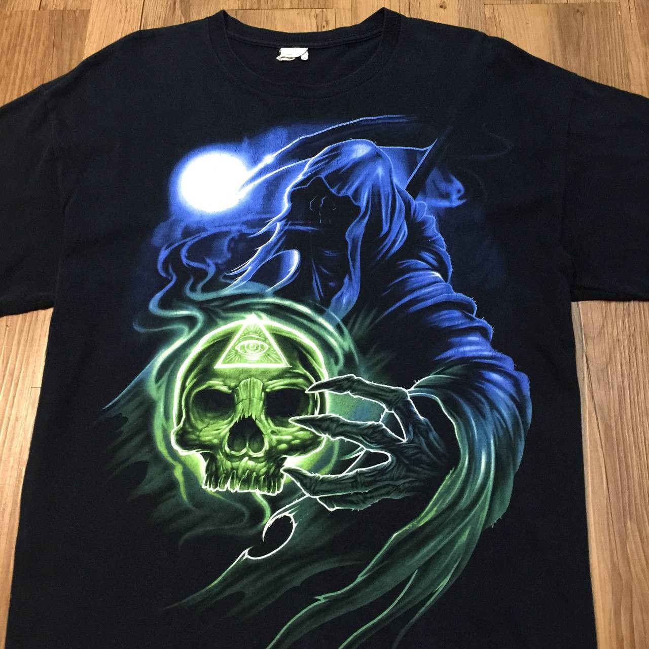 Rap Tees × Vintage 90s 00s Y2K Grim Reaper movie Illuminati heavy metal rock Size US XL / EU 56 / 4 - 2 Thumbnail