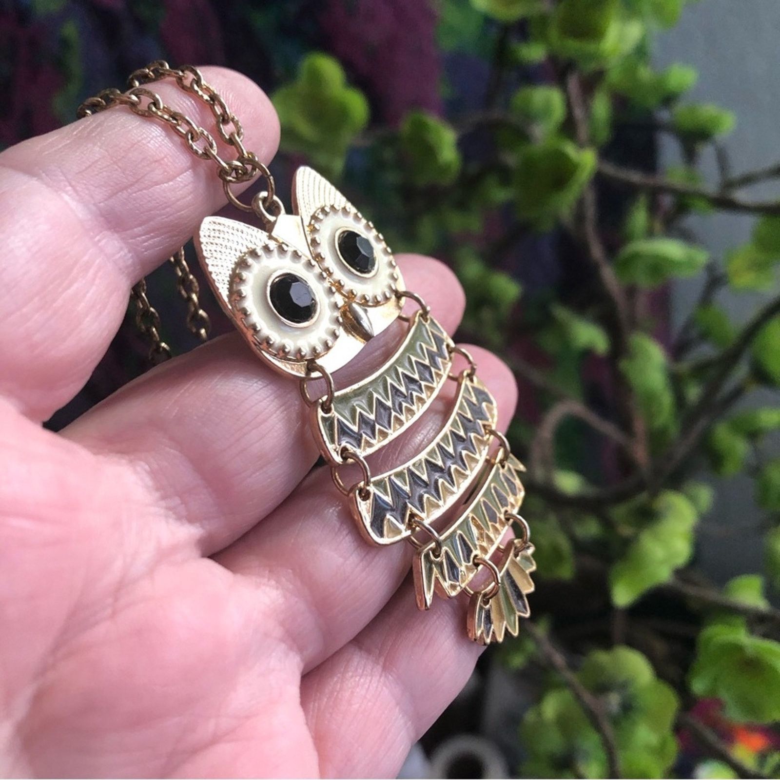 Jewelry Modern vintage articulated owl pendant on chain necklace Size ONE SIZE - 6 Thumbnail