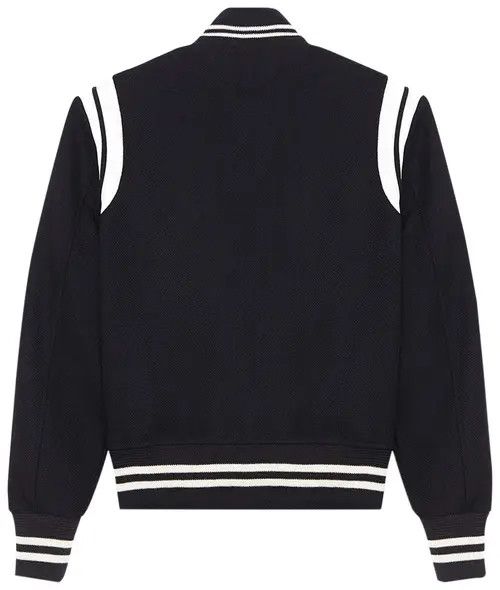 Saint Laurent Paris oc11z1225 376283 Teddy Jacket in Wool in Black & Cream Size US L / EU 52-54 / 3 - 2 Thumbnail
