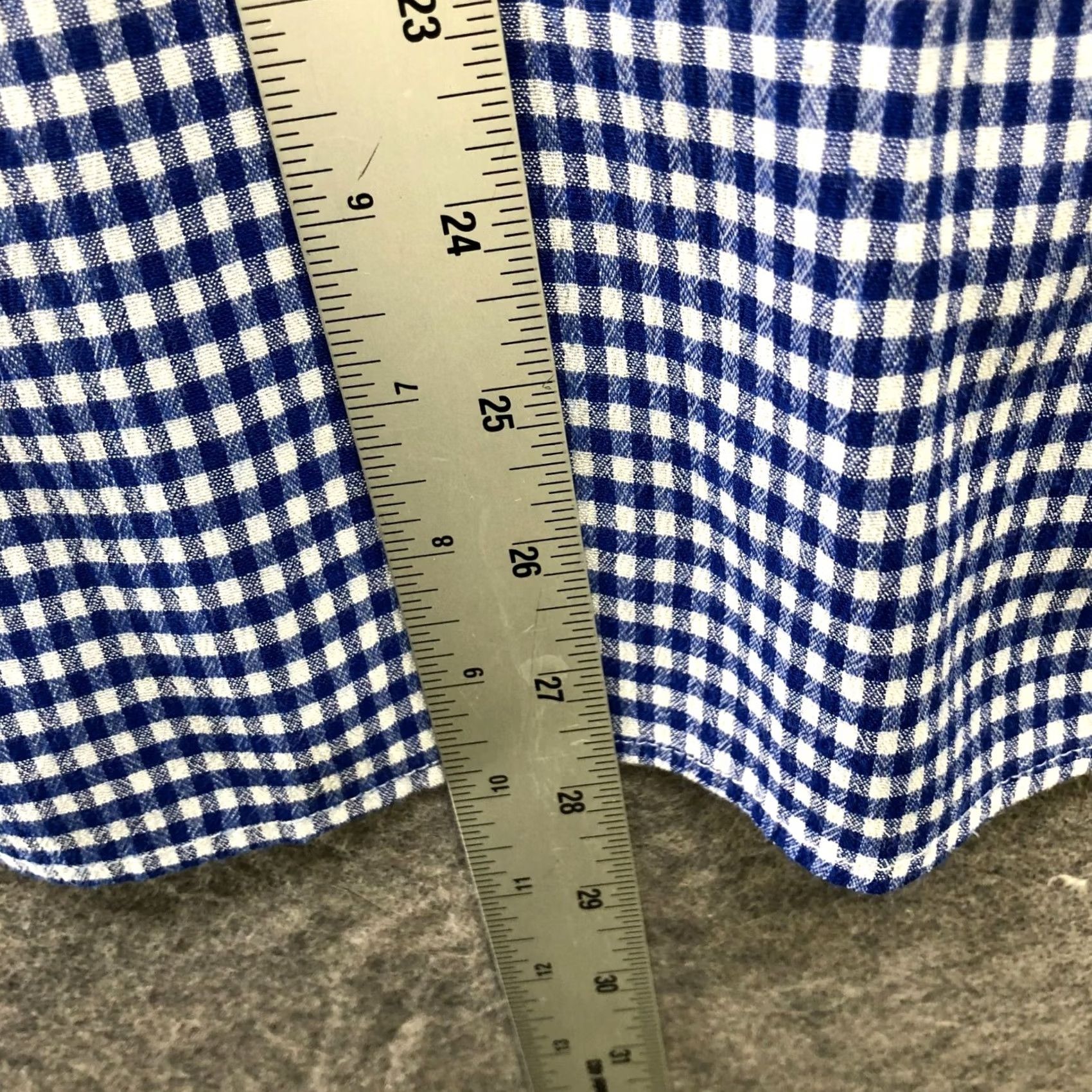 Vintage GU Lightweight Button Up Shirt Womens L Long Sleeve Blue White Check Shirt Size L / US 10 / IT 46 - 8 Thumbnail