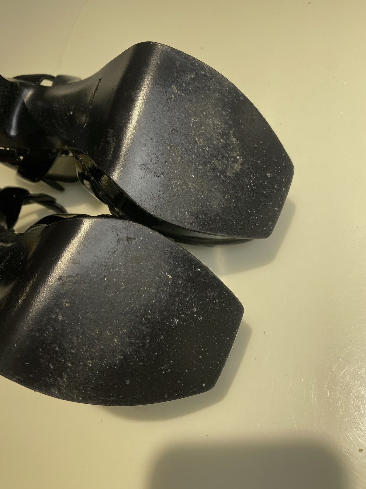 Yves Saint Laurent YSL Pastel Black Patent Leather Tribute Heels Size5 Size US 5 / IT 35 - 8 Thumbnail