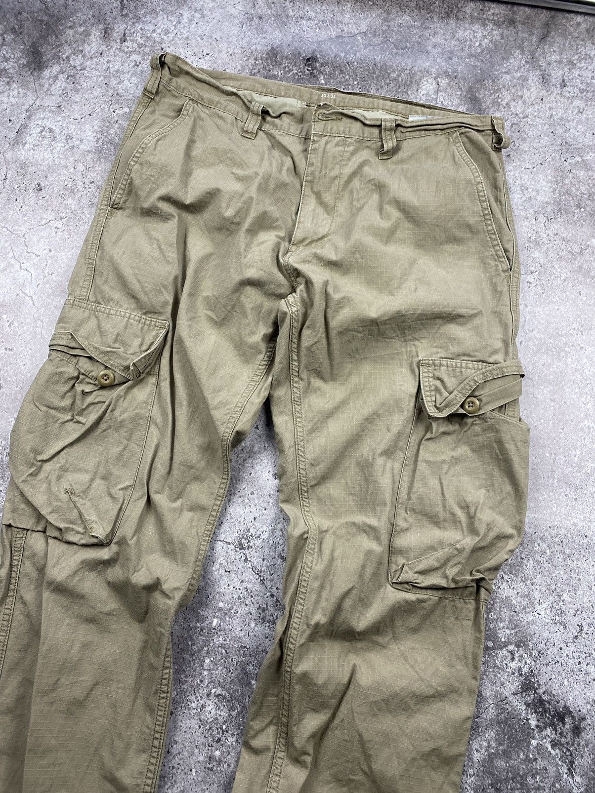 Carhartt × Vintage × Wrangler Crazy vintage y2k baggy wide carhartt style cargo pant skate Size US 33 - 3 Thumbnail
