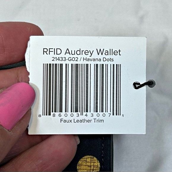 Vera Bradley Vera Bradley Black Havana Dots RFID Accordian Clutch Wallet Size ONE SIZE - 8 Thumbnail