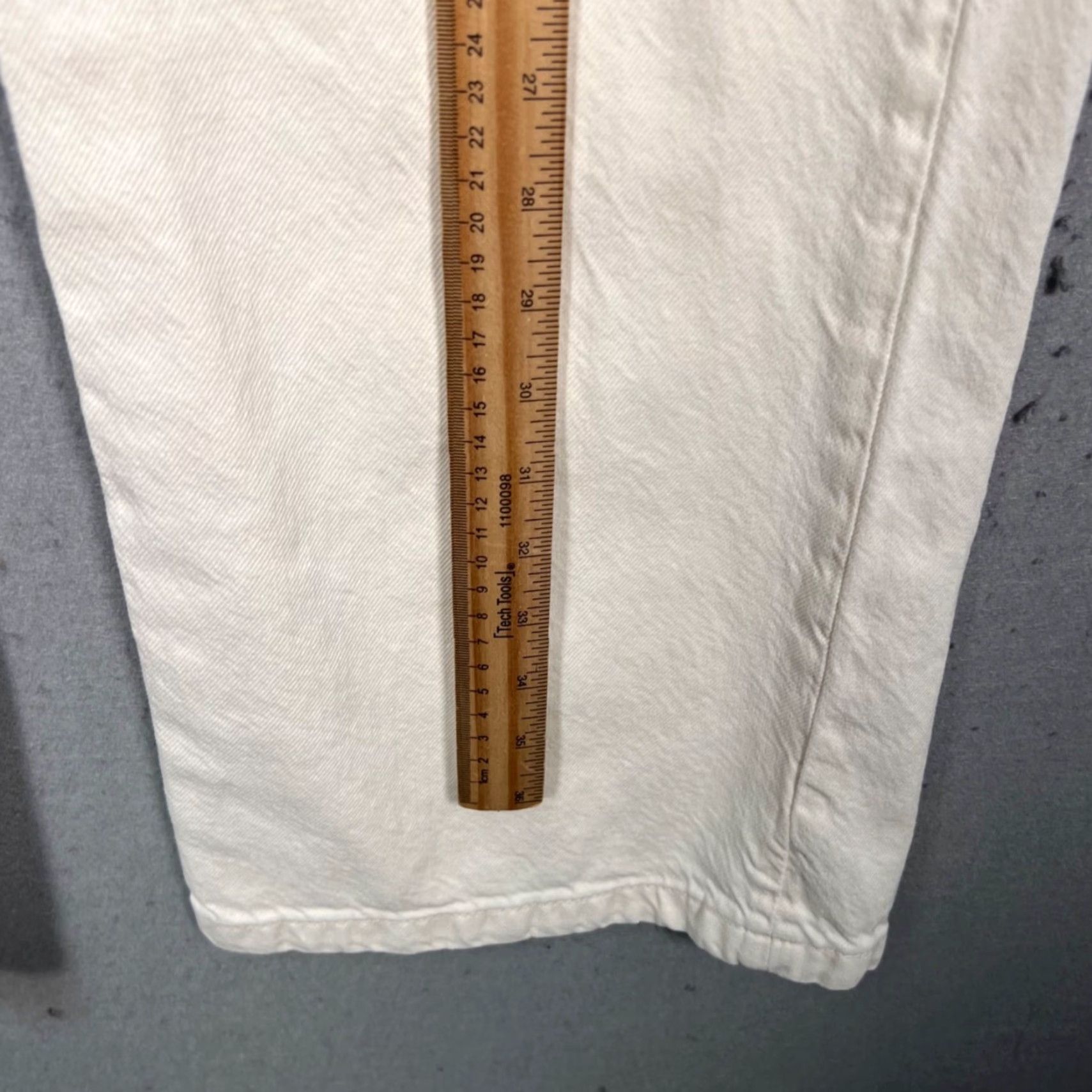 Vintage Rollas Womens 26 High Rise Wide-Leg Jeans Cotton Blend Denim White Tencel 5-Pocket Inseam 27 Size 26" / US 2 / IT 38 - 7 Thumbnail