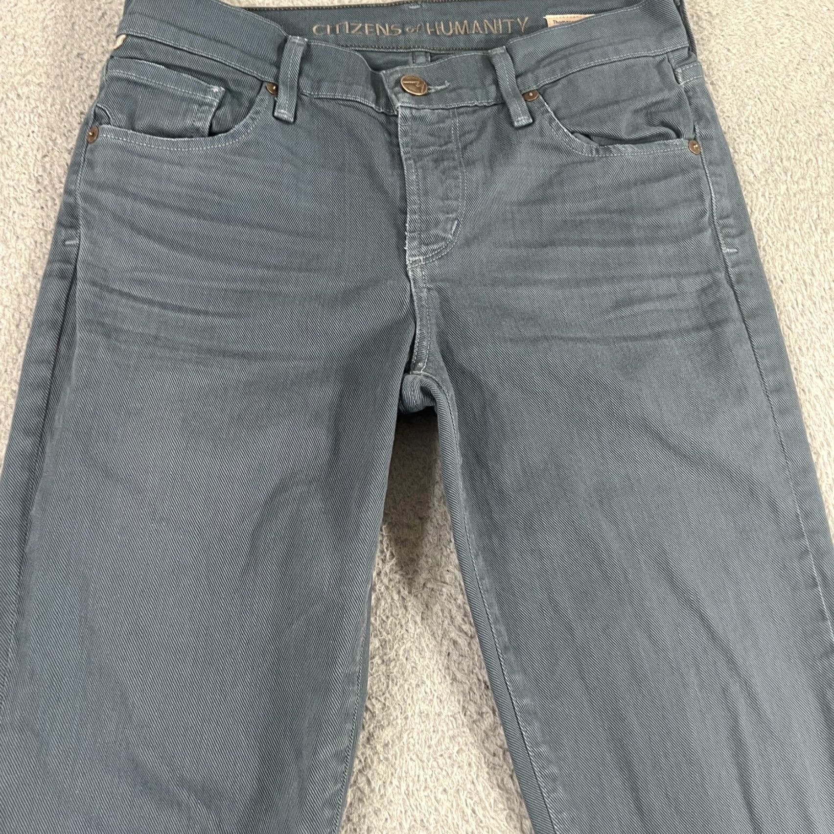 Citizens Of Humanity Vintage Yes Citizens of Humanity Jeans Womens 25 Thompson Skinny Mid-Rise Denim Teal 28x30 Blue Size 42" / US 20 - 2 Thumbnail