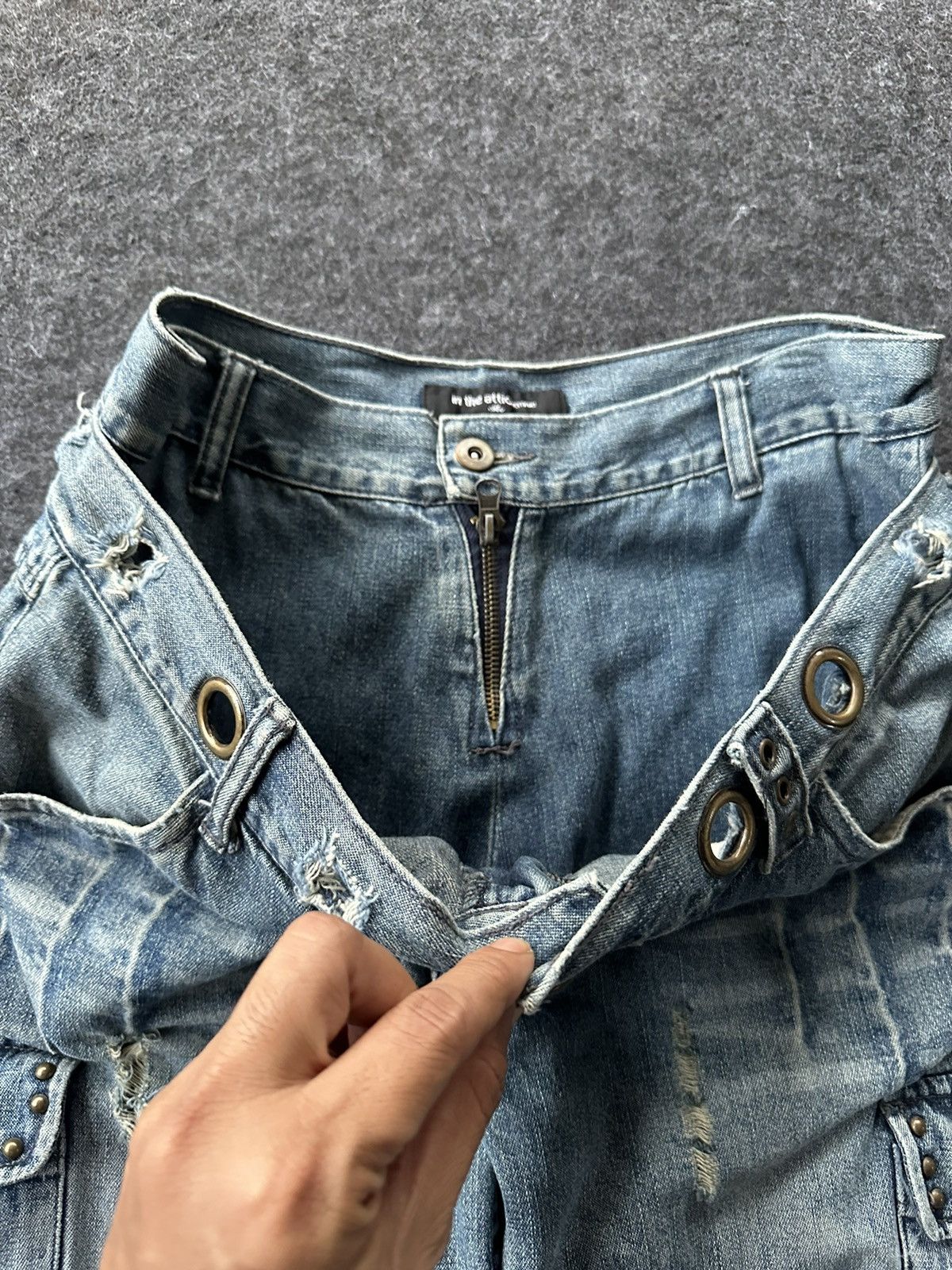 Beauty Beast × If Six Was Nine × In The Attic Vintage In The Attic Double Waist Distressed Denim D448 Size US 30 / EU 46 - 9 Thumbnail
