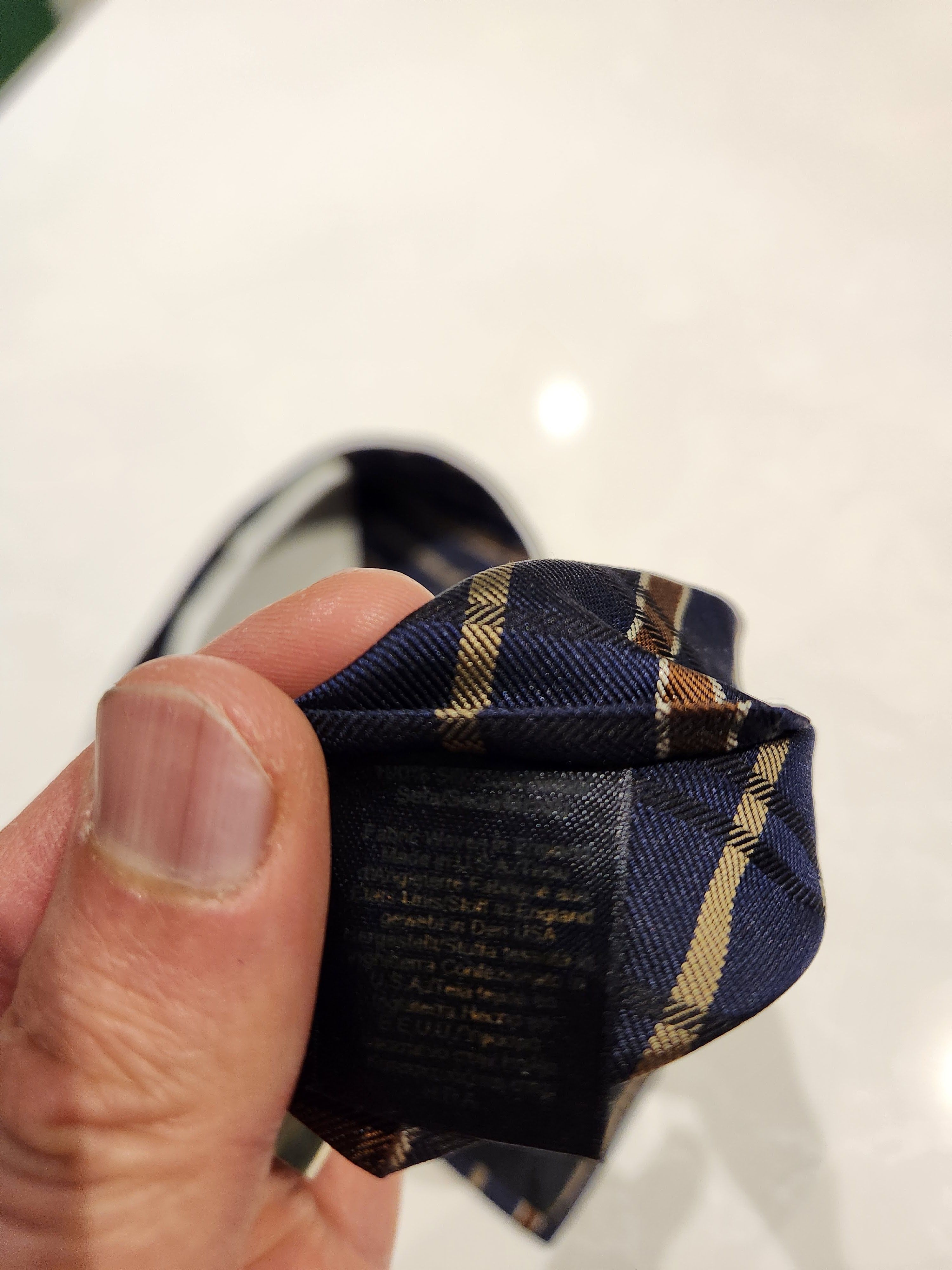 Brooks Brothers Makers and Merchants Gold Burnt Orange Navy Tie Size ONE SIZE - 7 Thumbnail