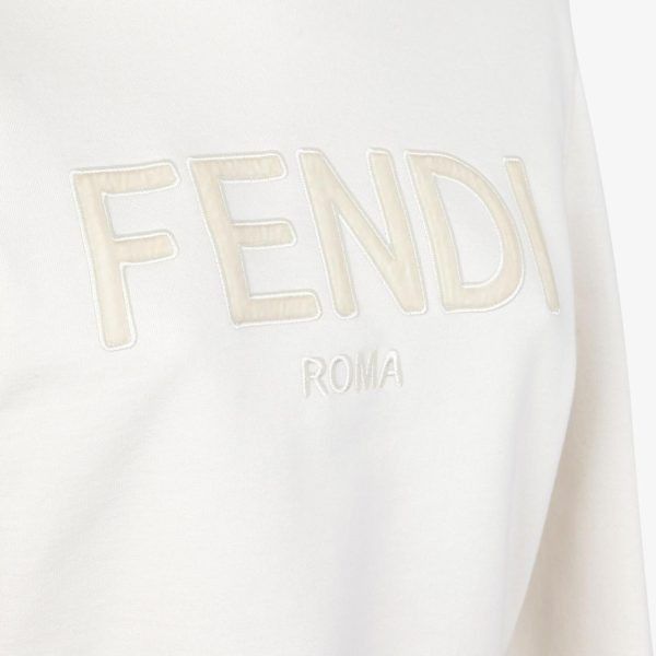 Fendi o1s1wg111224 Hoodie in White Size L / US 10 / IT 46 - 3 Thumbnail