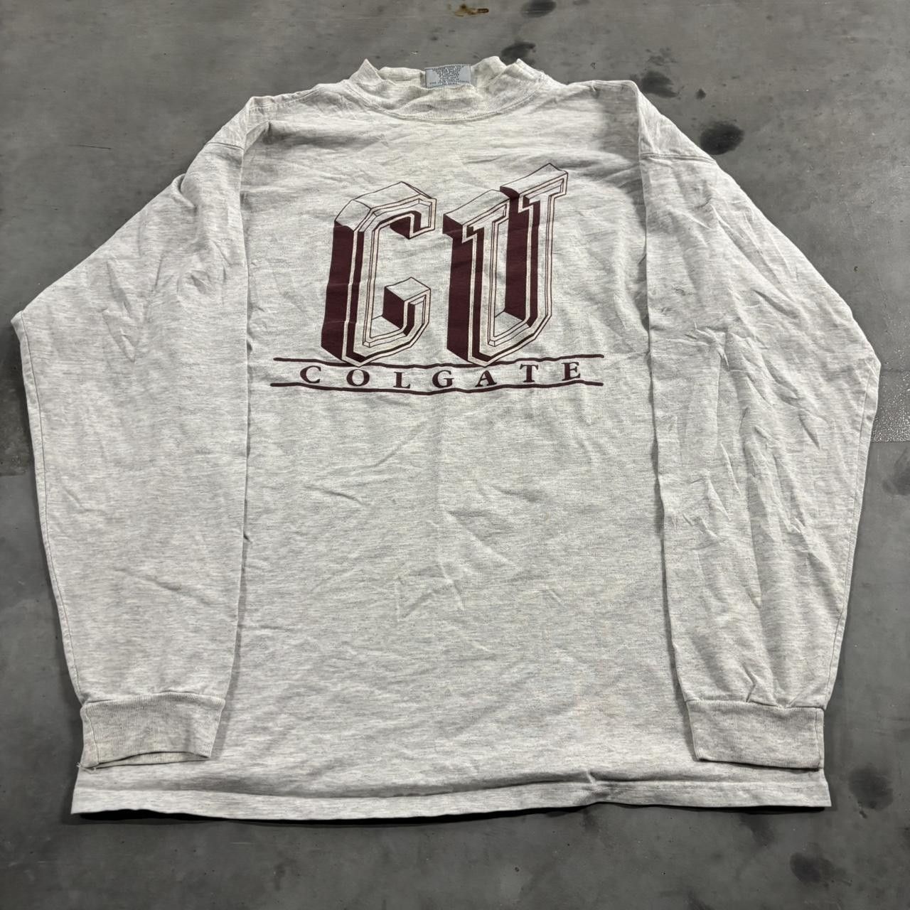 Vintage Crazy Vintage 90s Colligate Made In USA Longsleeve Tee! Size L Size US L / EU 52-54 / 3 - 1 Thumbnail