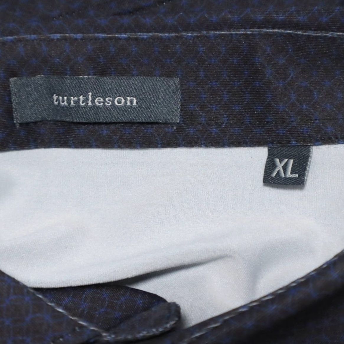 Vintage Turtleson Stretch Geometric Long Sleeve Polo Shirt Navy Men's XL Size US XL / EU 56 / 4 - 5 Thumbnail