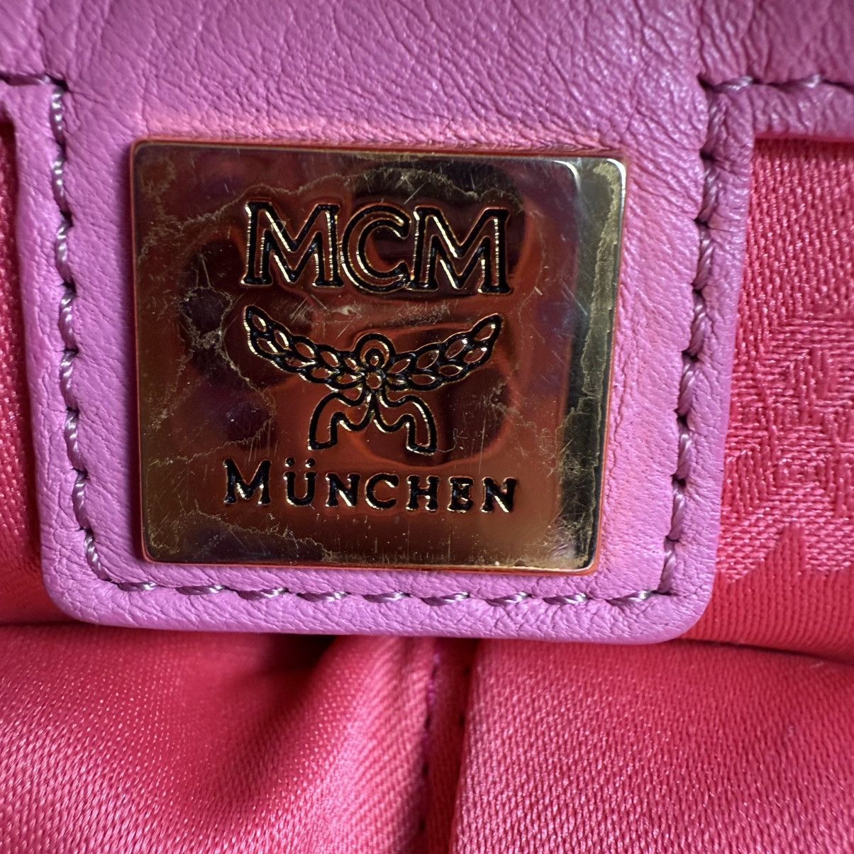 MCM MCM Visetos ‘Pink’ Studs Backpack Size ONE SIZE - 8 Thumbnail