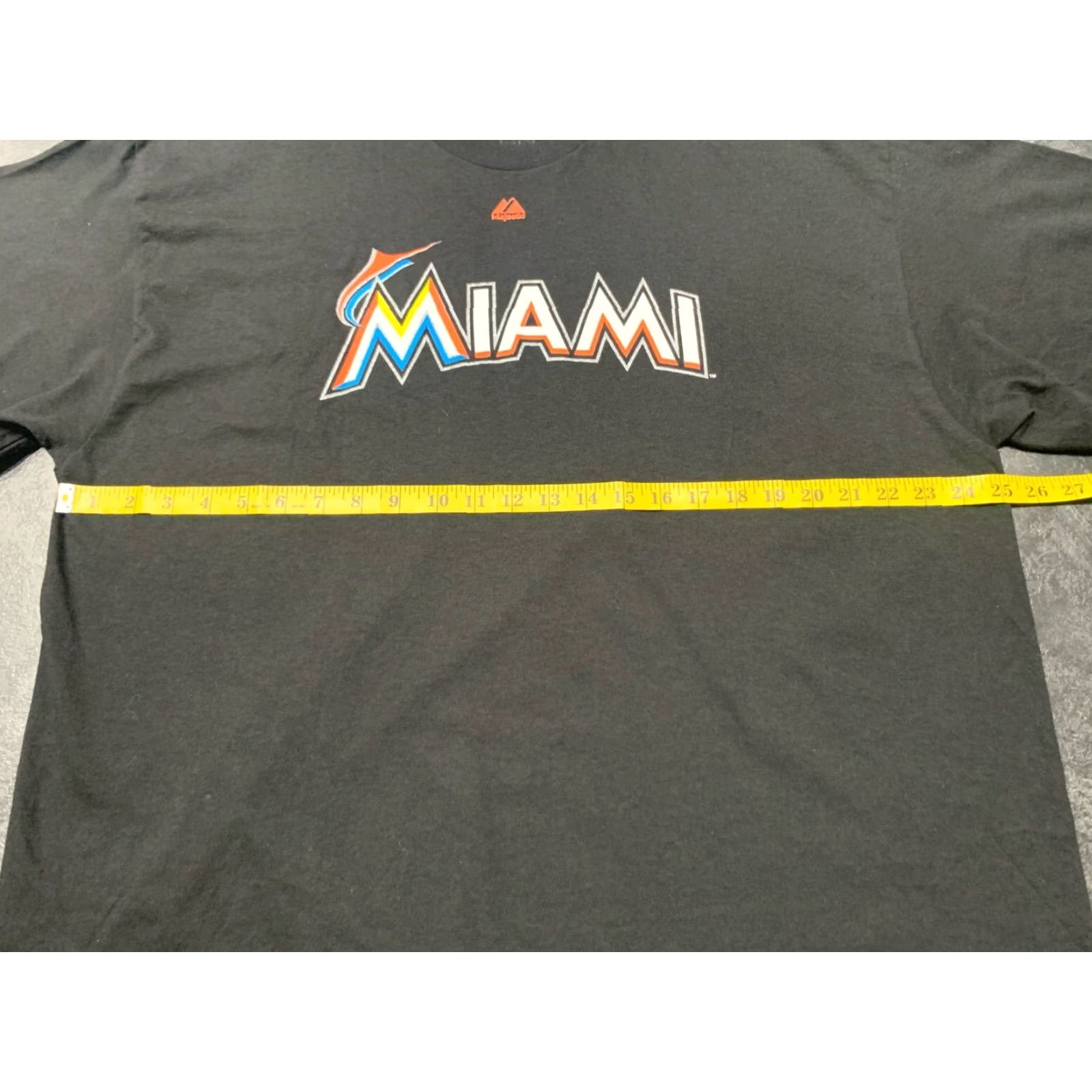 MLB Miami Marlins Majestic 2XL Men Black Baseball T-Shirt Logo Reyes #7 Sports Jersey Size US XXL / EU 58 / 5 - 6 Thumbnail