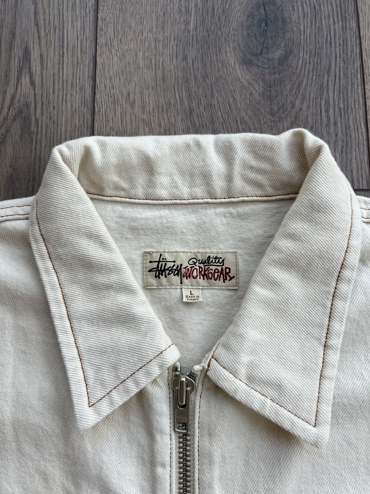 Stussy Stussy Denim Work Jacket Natural Large Size US L / EU 52-54 / 3 - 3 Thumbnail