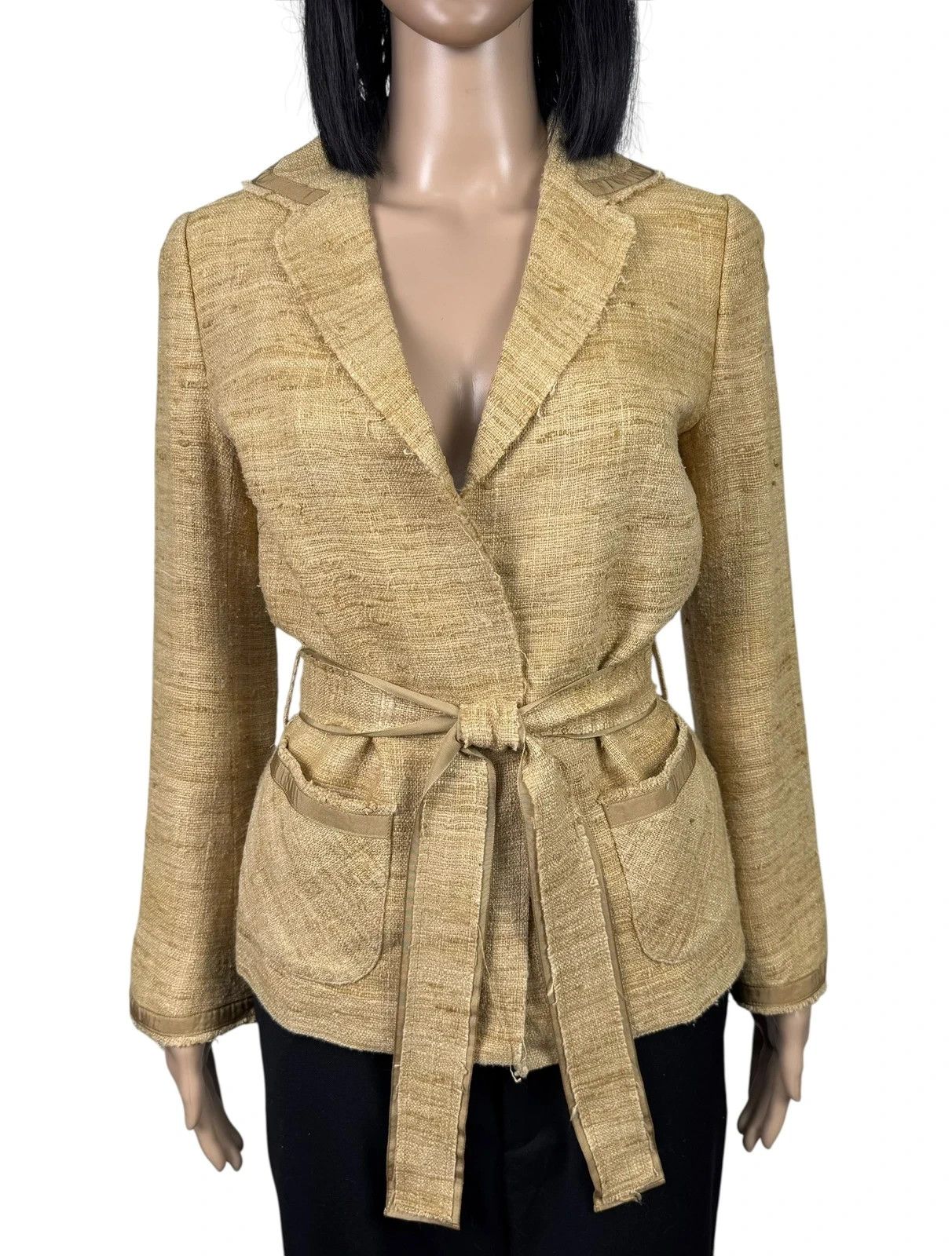 Other Filo Di Seta Dupion Silk Belted Jacket size 38 Made In Japan Size XS / US 0-2 / IT 36-38 - 2 Thumbnail