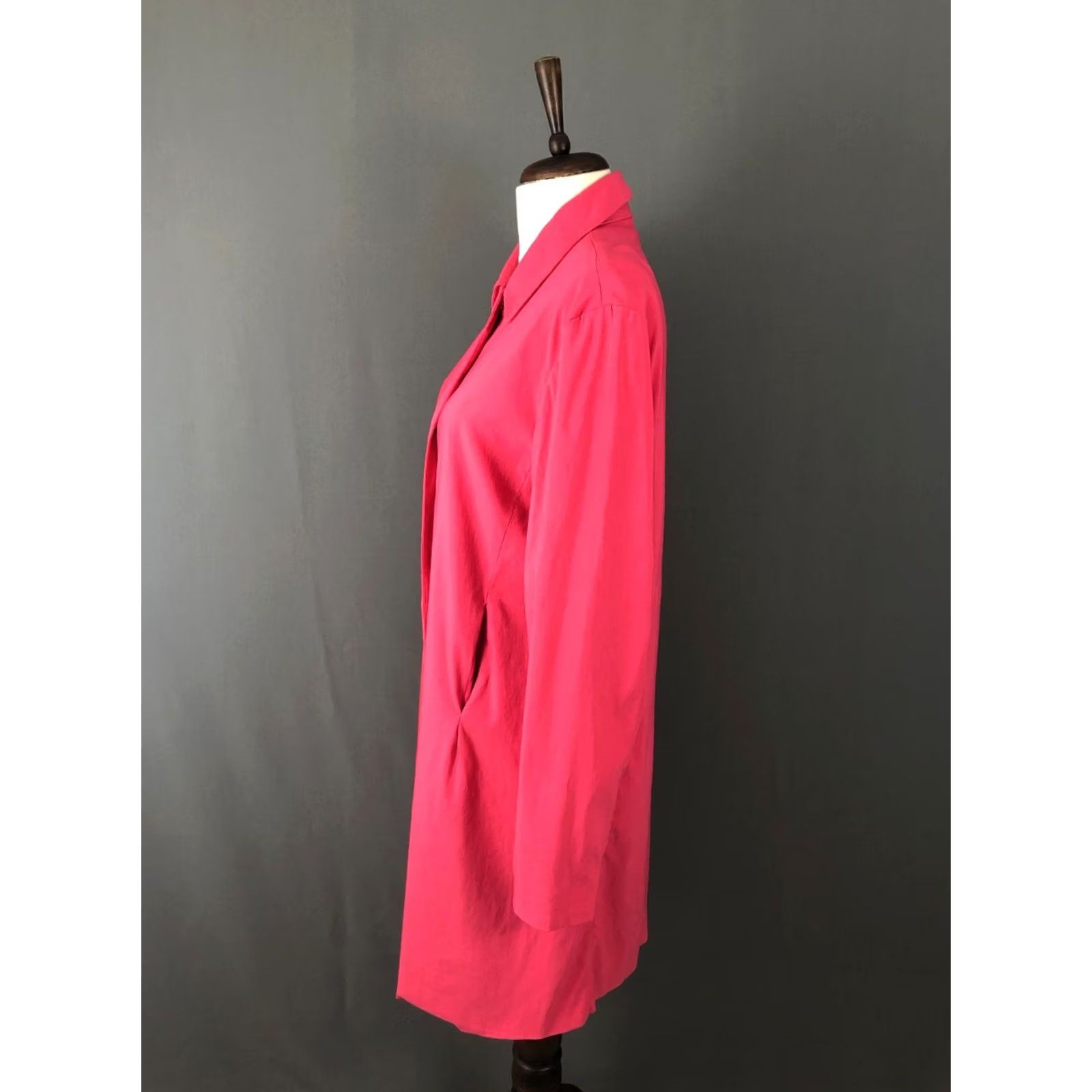 Neiman Marcus Neiman Marcus Trench Coat Womens Size 8 Pink Rayon Single-Breasted Mid-Length Long Sleeve Casual Dressy Size M / US 6-8 / IT 42-44 - 2 Thumbnail
