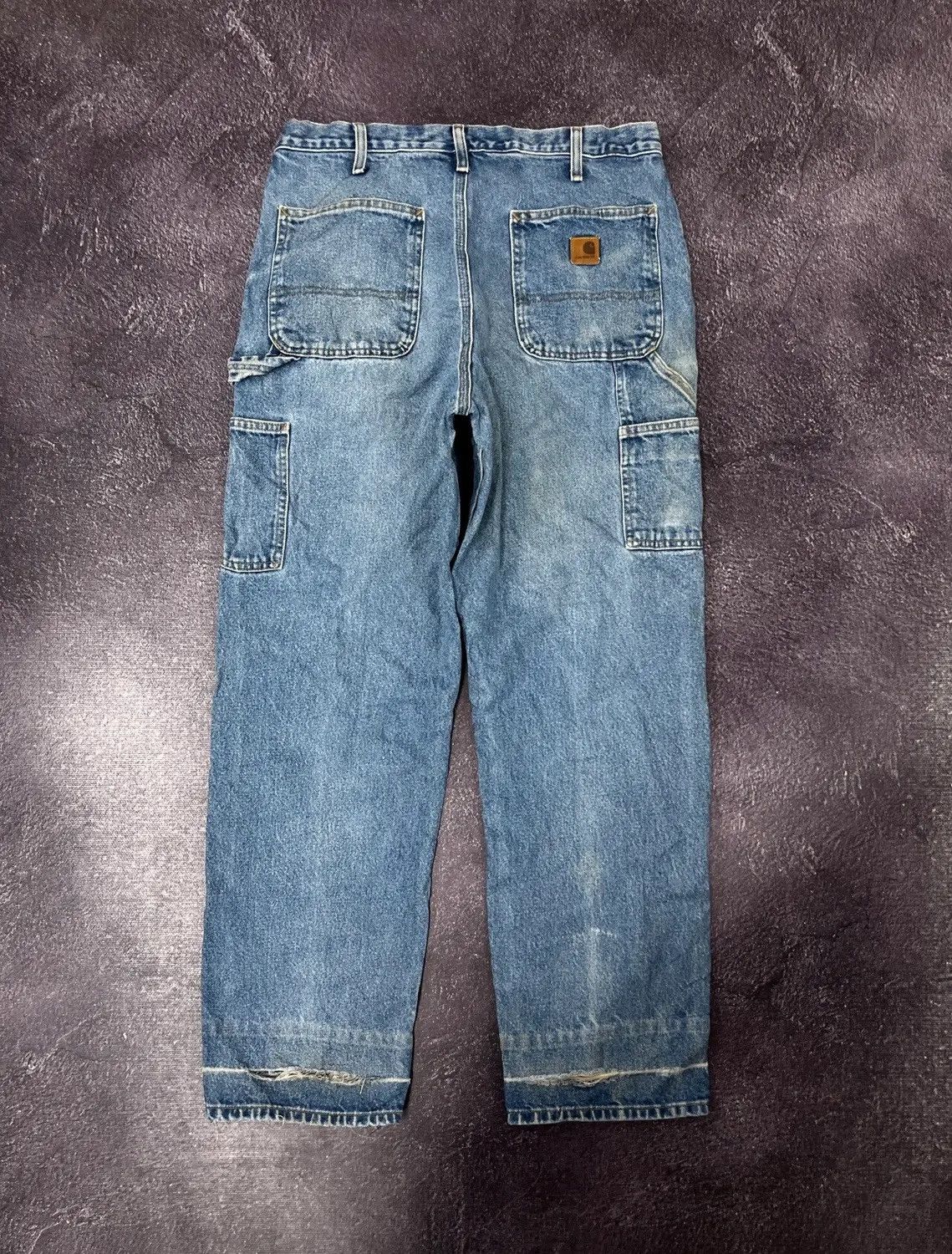 Pre-owned Carhartt X Vintage 90's Carhartt Y2k Faded Blue Work Baggy Jeans