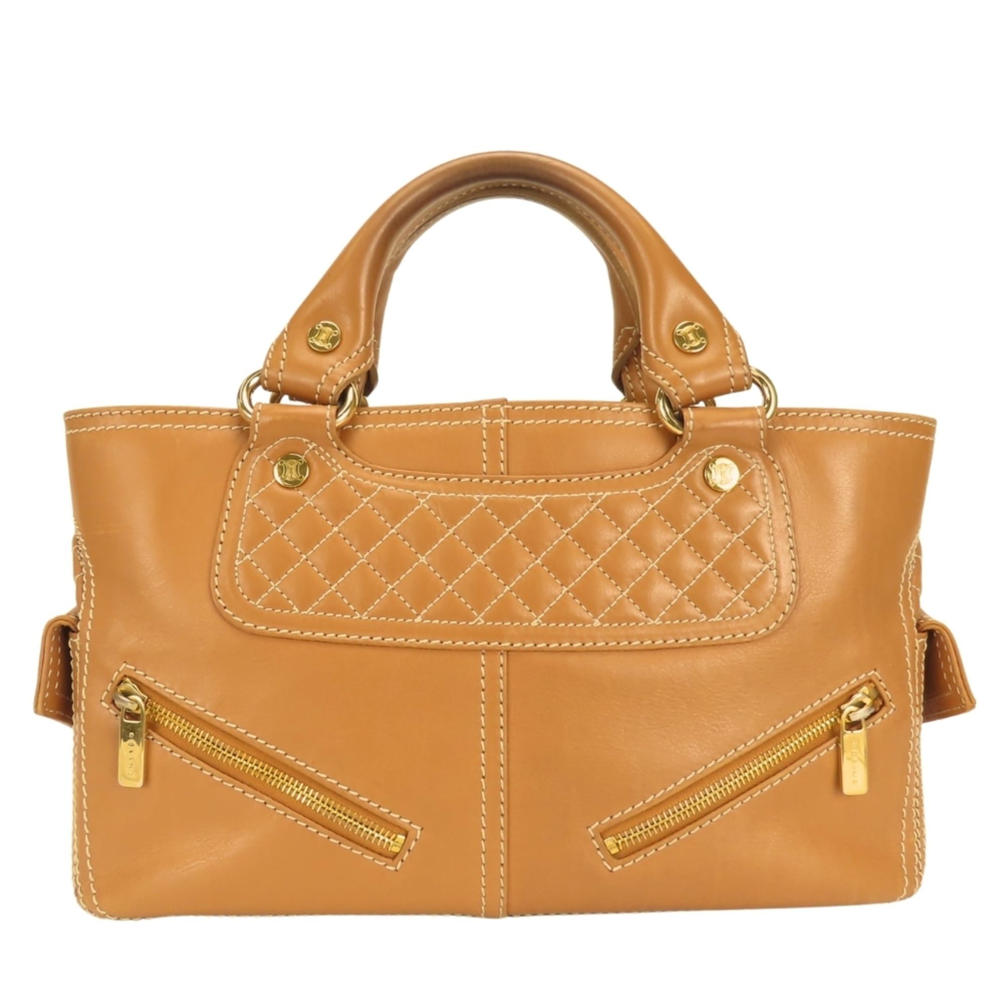 Celine Celine Boogie Bag handbag, leather, camel brown, gold hardware, women's. Size ONE SIZE - 1 Thumbnail