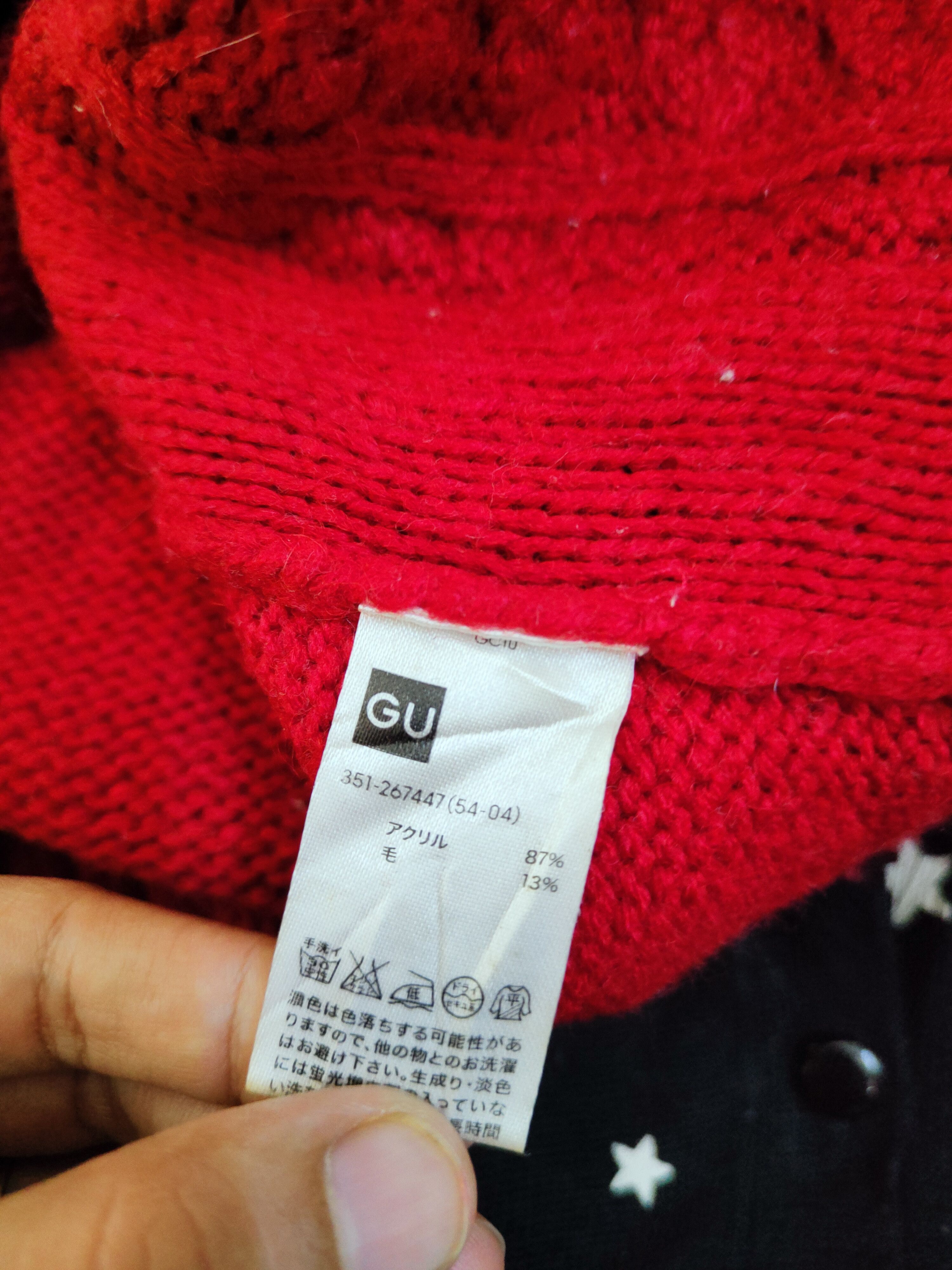 GU GU Red cable Knitwear Sweatshirts #W254 Size US S / EU 44-46 / 1 - 10 Thumbnail