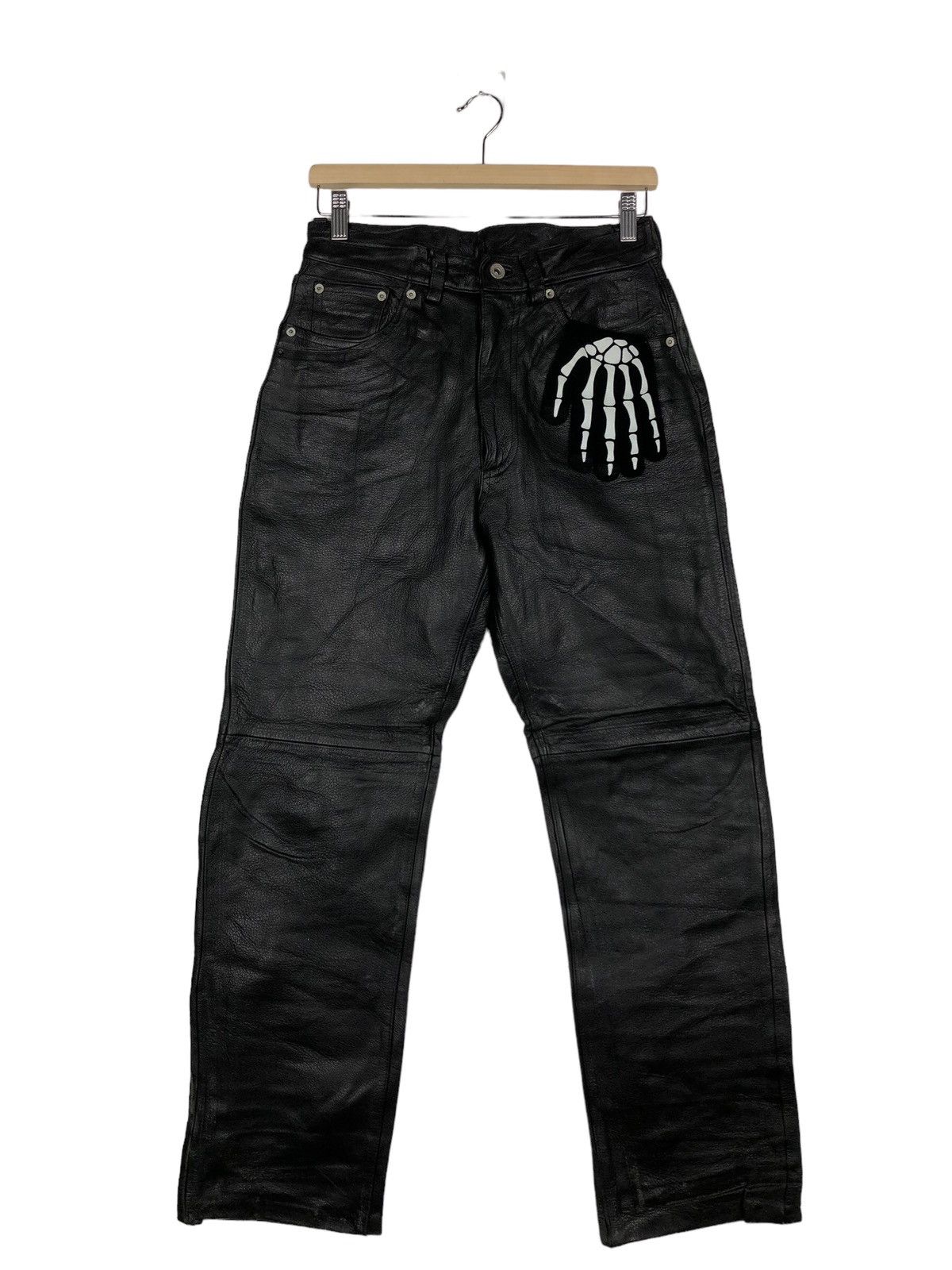 Genuine Leather Black 90s Genuine Leather Pants GGG Pour Homme Issey Miyake Size US 28 / EU 44 - 1 Thumbnail