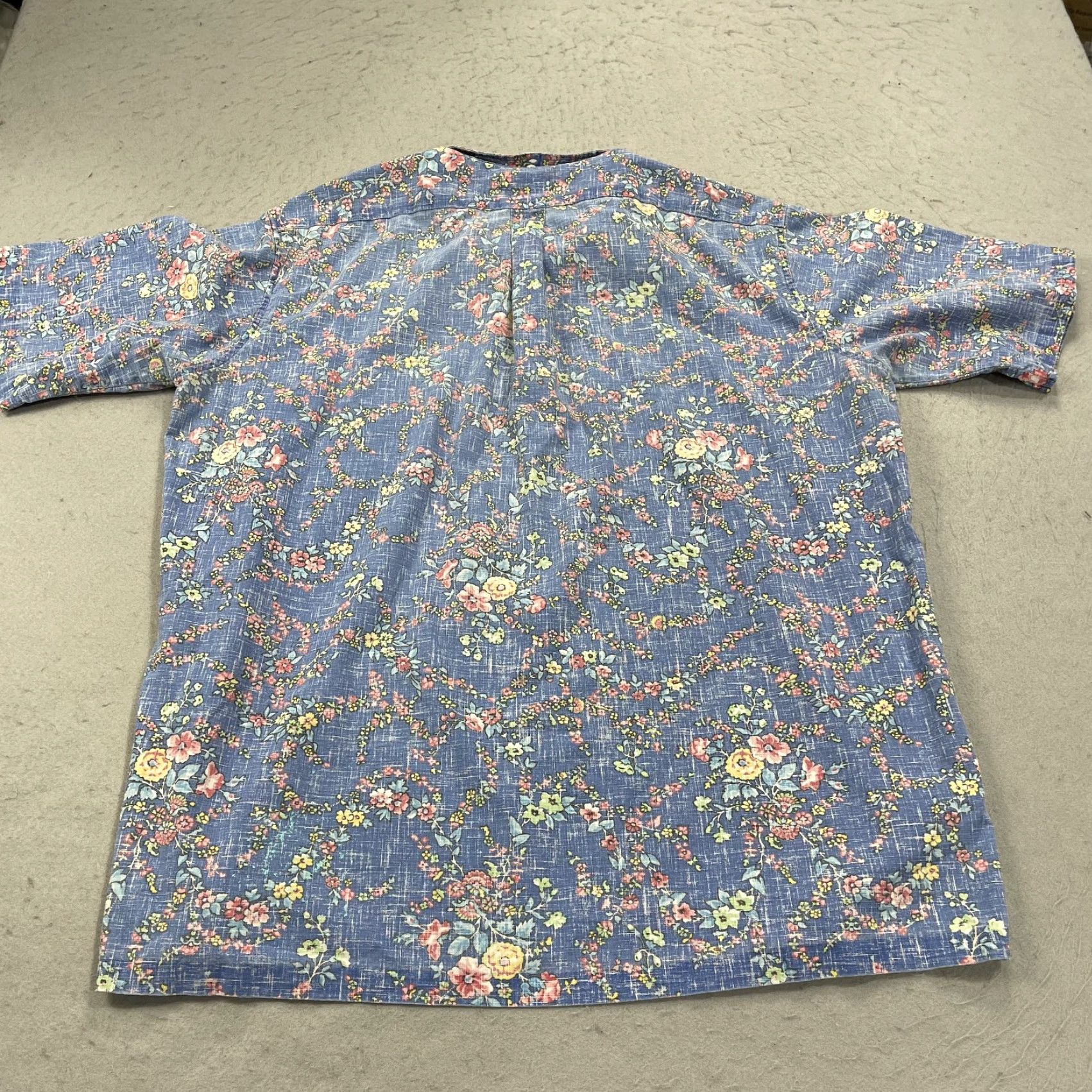 Reyn Spooner VINTAGE Reyn Spooner Shirt Mens 2XL Blue Inside Out Floral Hawaiian Popover Size US XXL / EU 58 / 5 - 6 Thumbnail