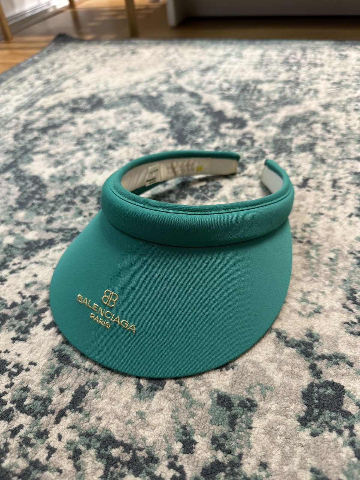 Balenciaga 1990 - Balenciaga BB Logo Visor Hats (Turquoise) Size ONE SIZE - 4 Thumbnail