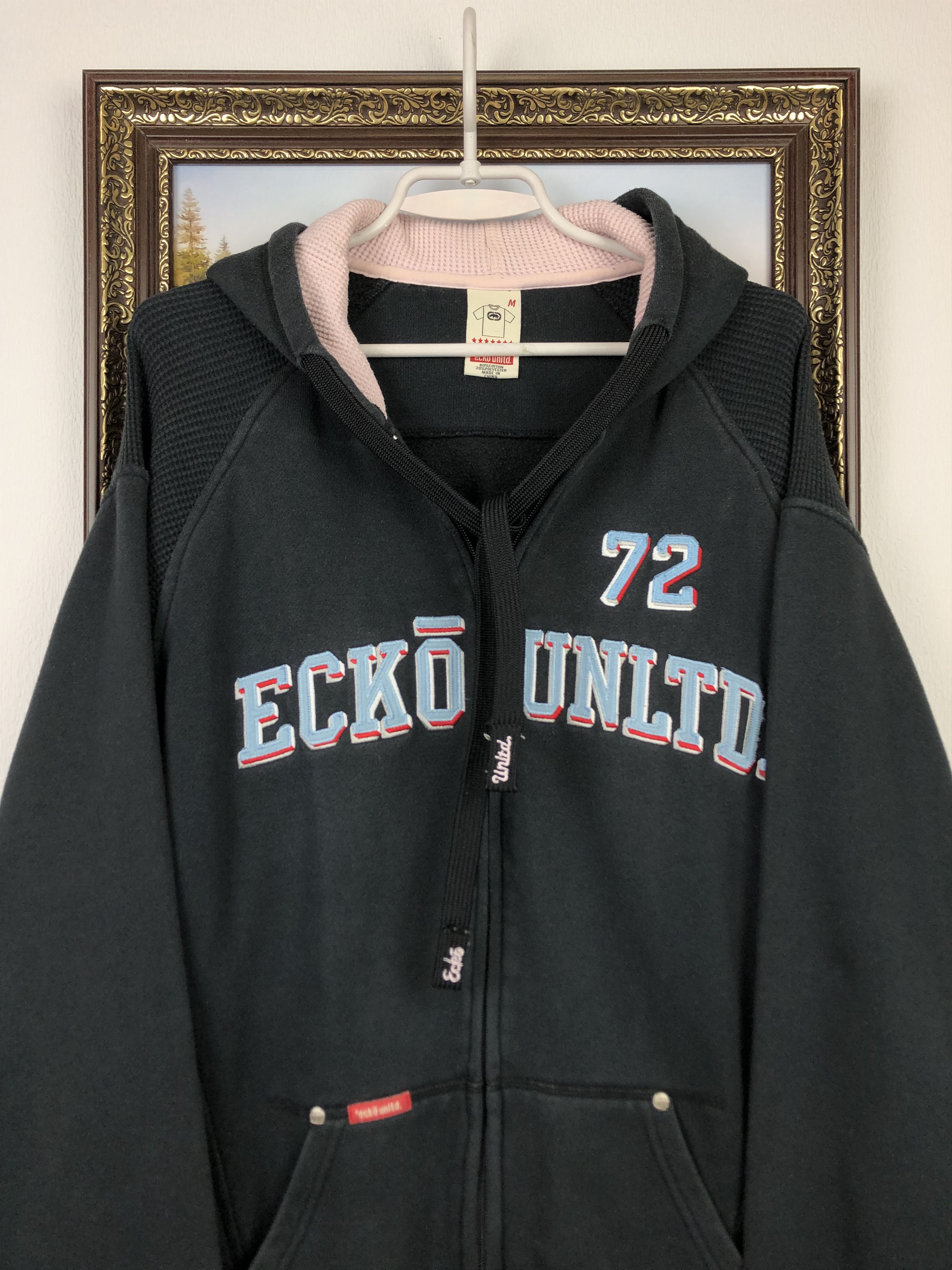 Ecko Unltd. × Rare Panther × Vintage Vintage ECKO Unltd Zip Up Hoodie Sweatshirt Black Jacket Size US M / EU 48-50 / 2 - 2 Thumbnail